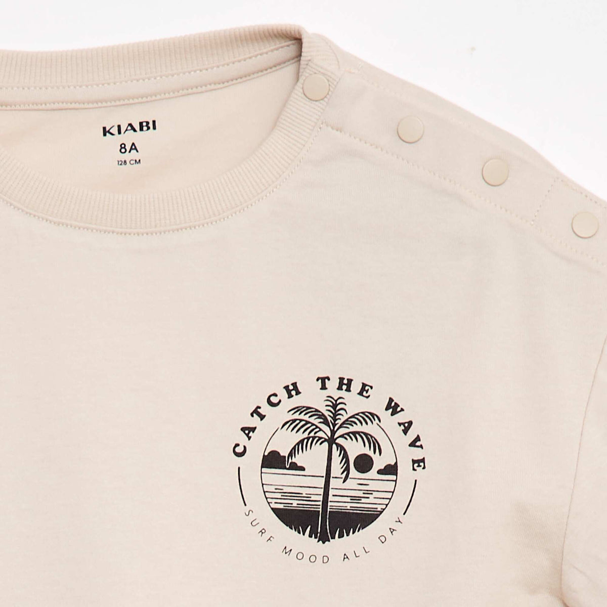 Tee-shirt imprimé à manches courtes - Collection facile à enfiler BEIGE