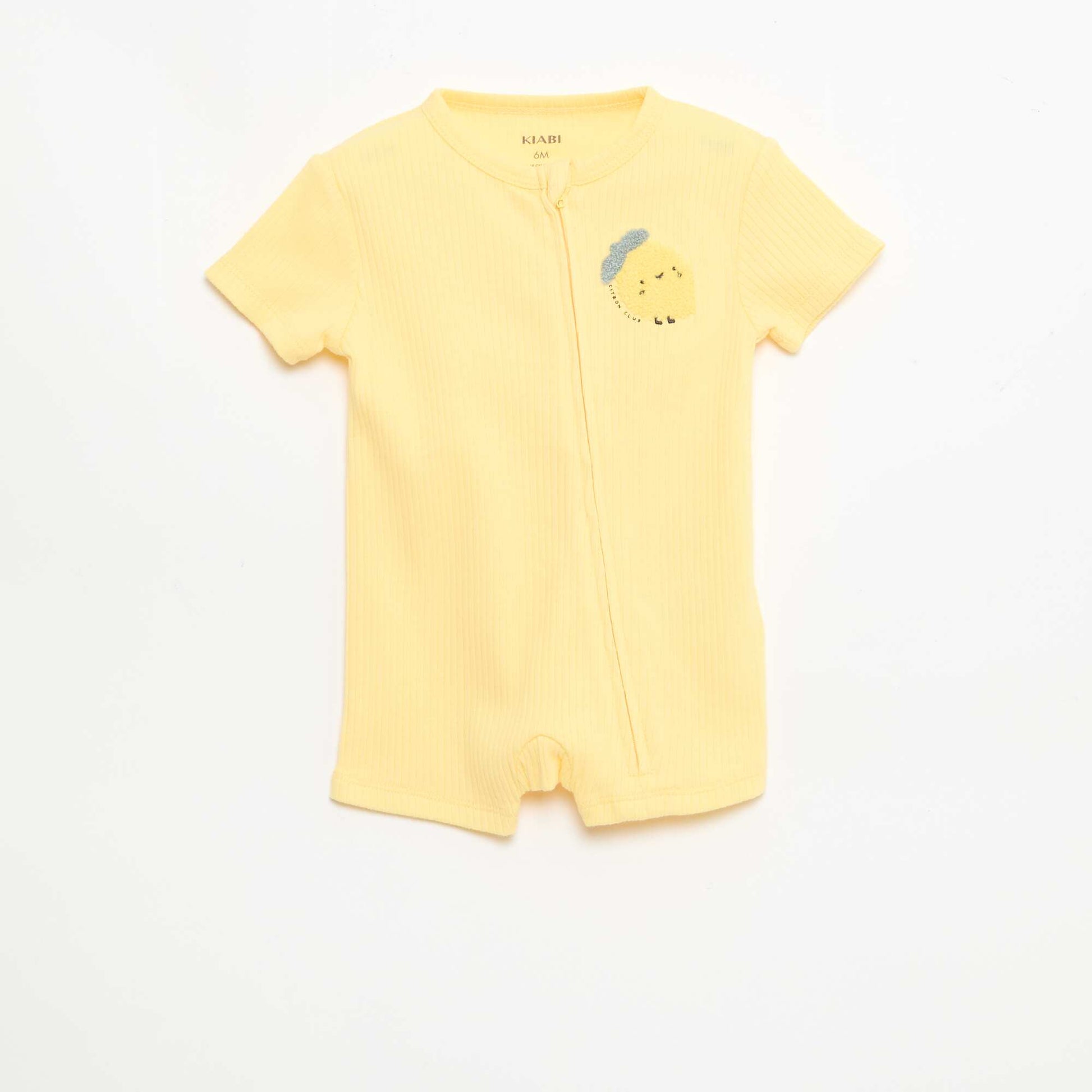 Dors bien zippé léger manches courtes JAUNE