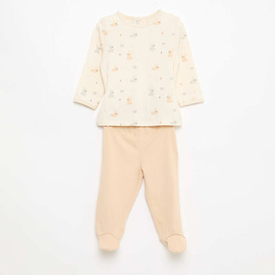 Ensemble de pyjama chill en jersey coton BLANC