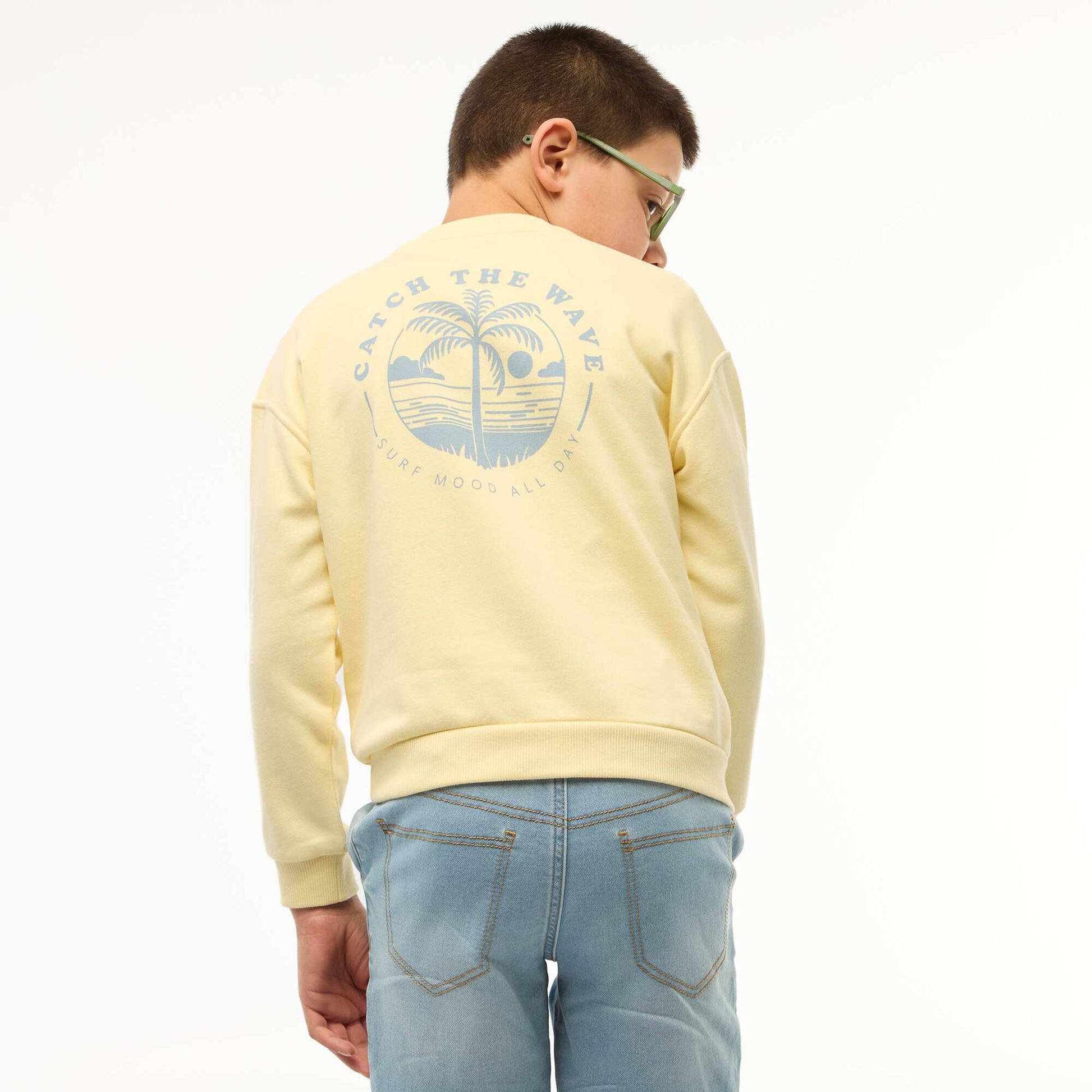 Sweat imprimé - Collection facile à enfiler JAUNE