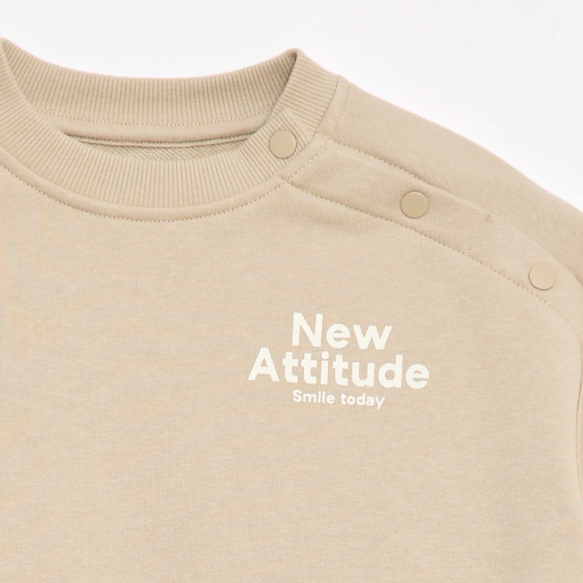 Sweat imprimé - Collection facile à enfiler BEIGE