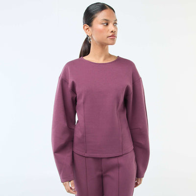 Sweat peplum à col rond VIOLET
