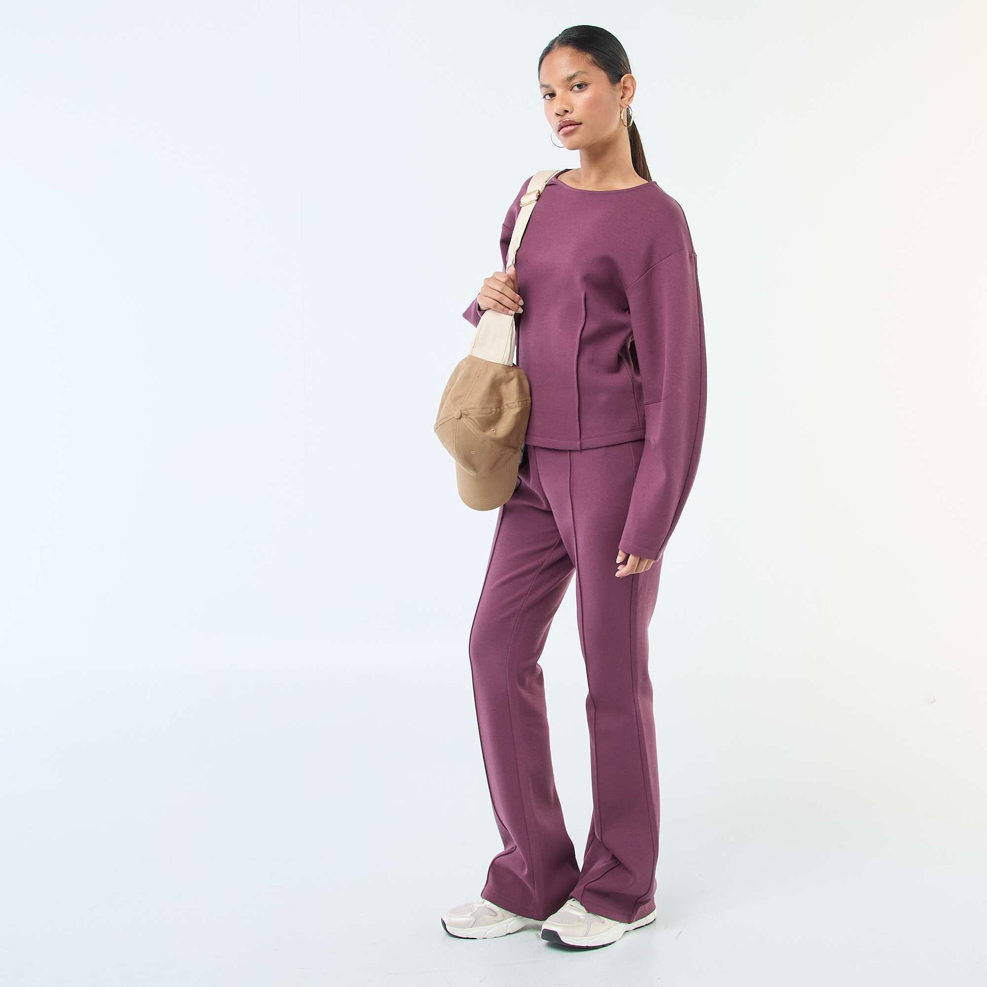 Sweat peplum à col rond VIOLET
