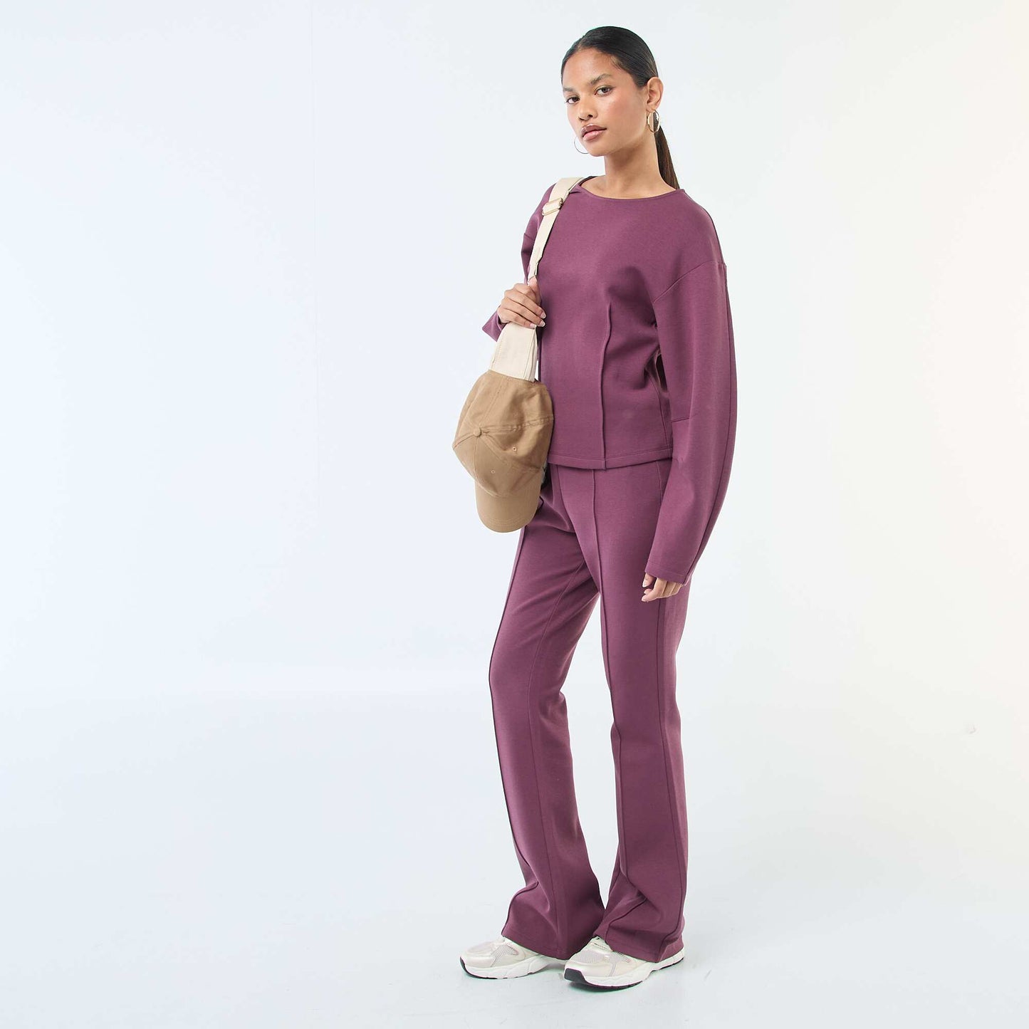 Sweat peplum à col rond VIOLET