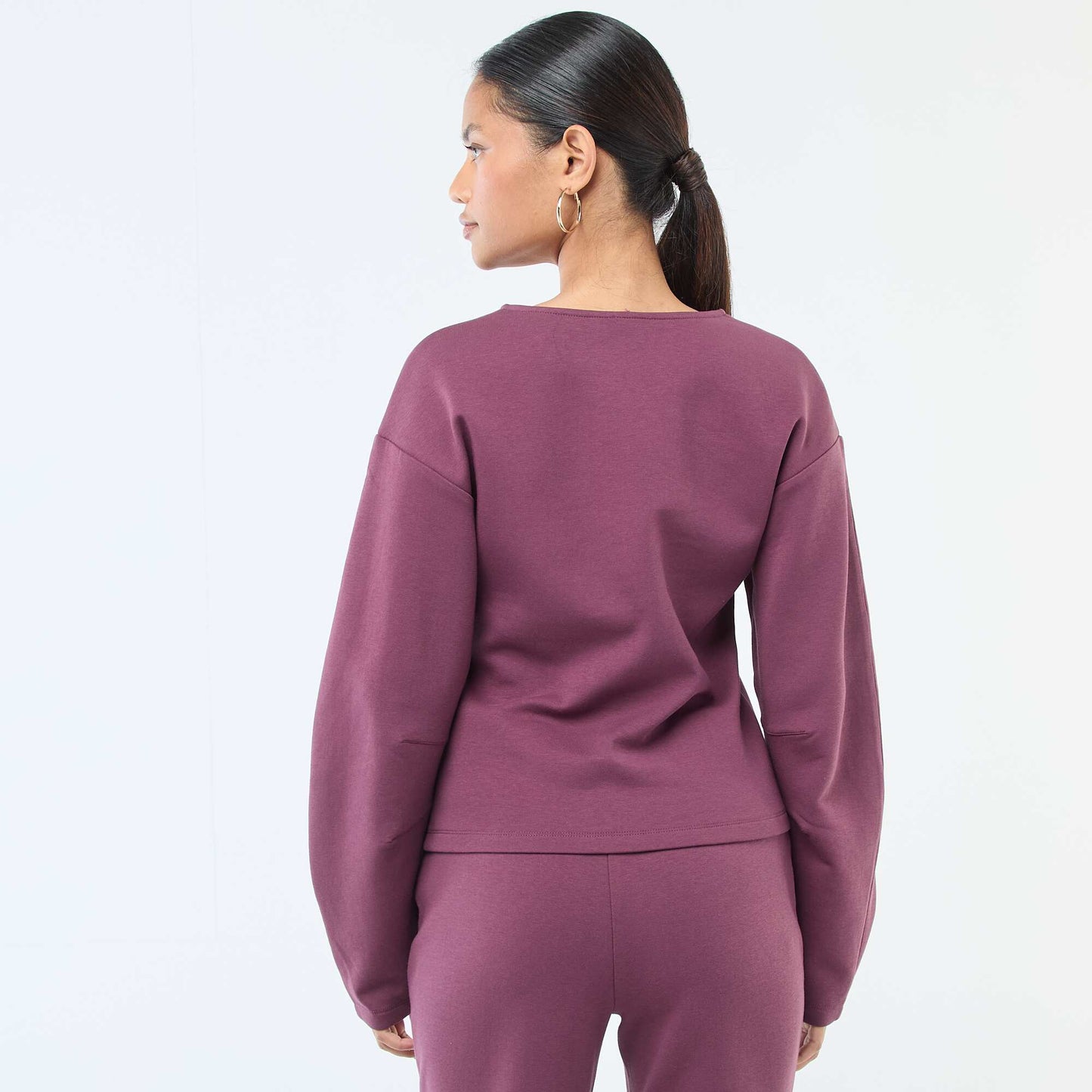 Sweat peplum à col rond VIOLET
