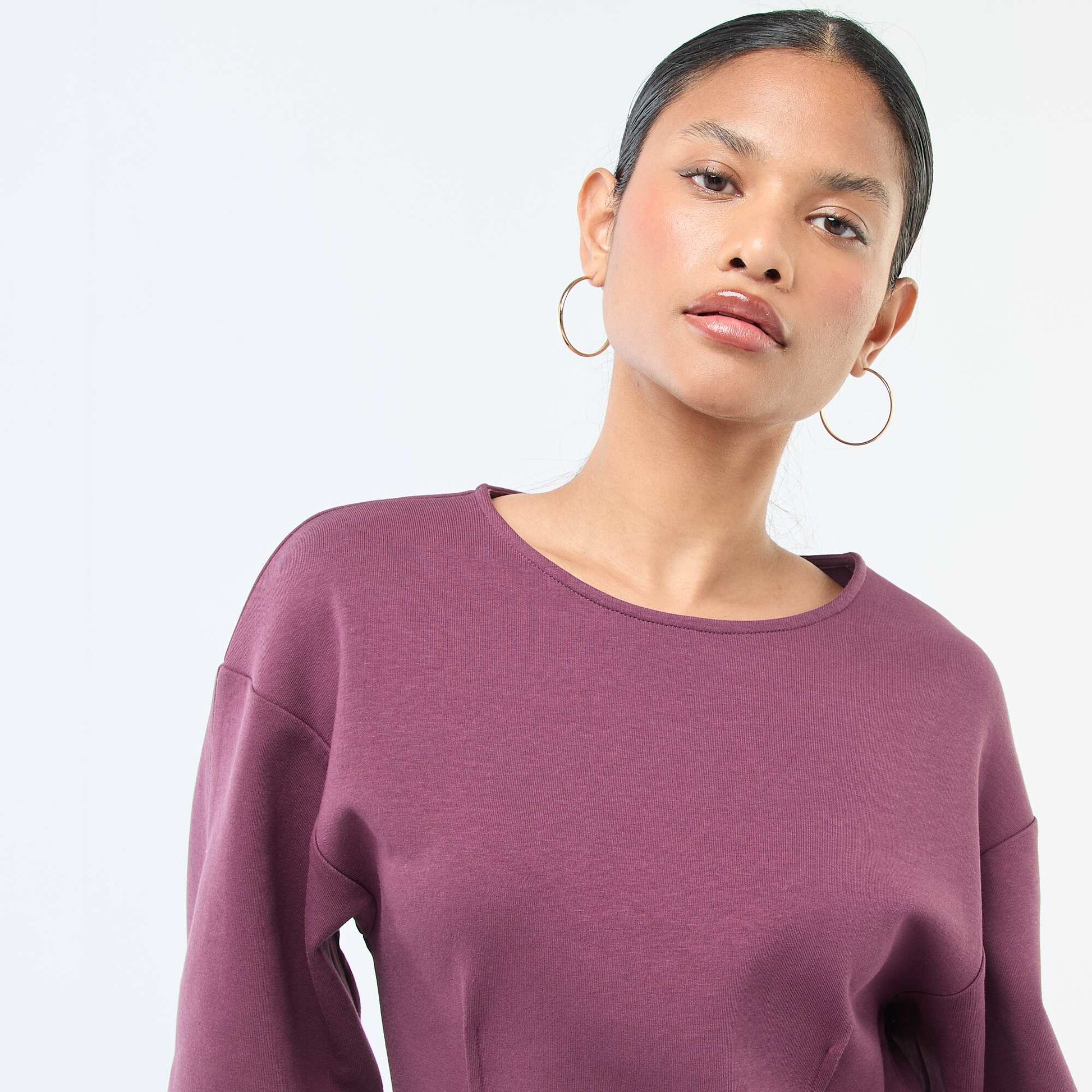 Sweat peplum à col rond VIOLET
