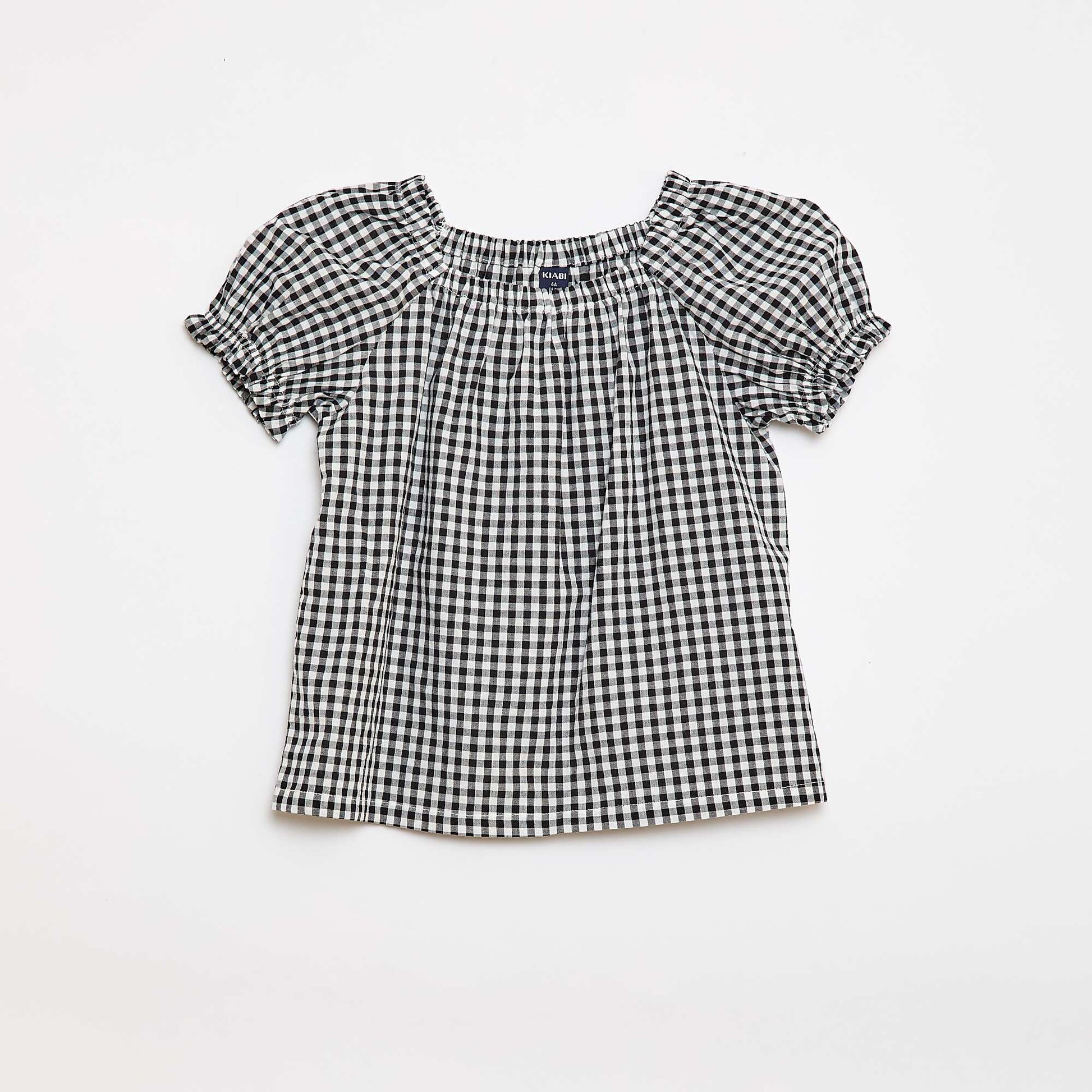 Blouse avec encolure et bas de manches élastiqués - Collection facile à enfiler BLANC