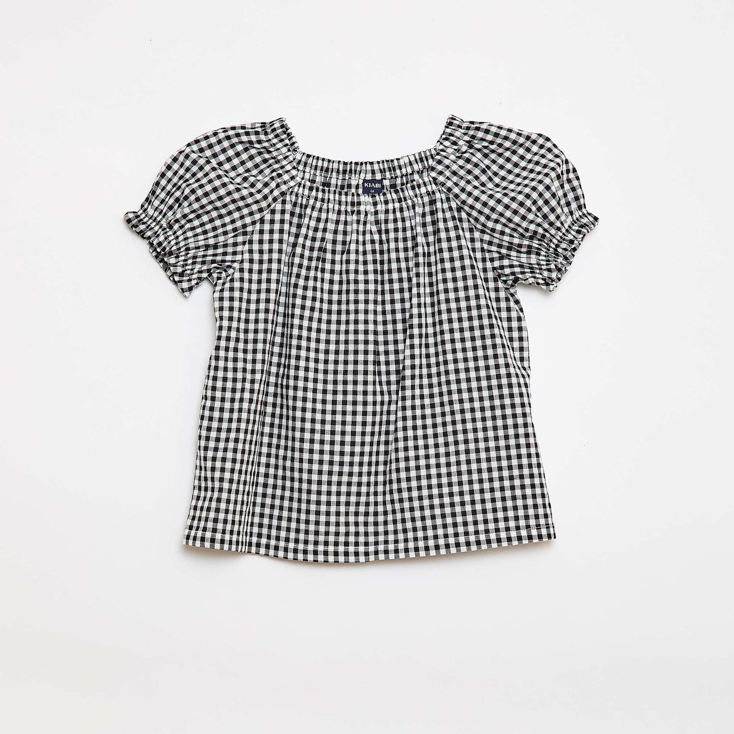 Blouse avec encolure et bas de manches élastiqués - Collection facile à enfiler BLANC