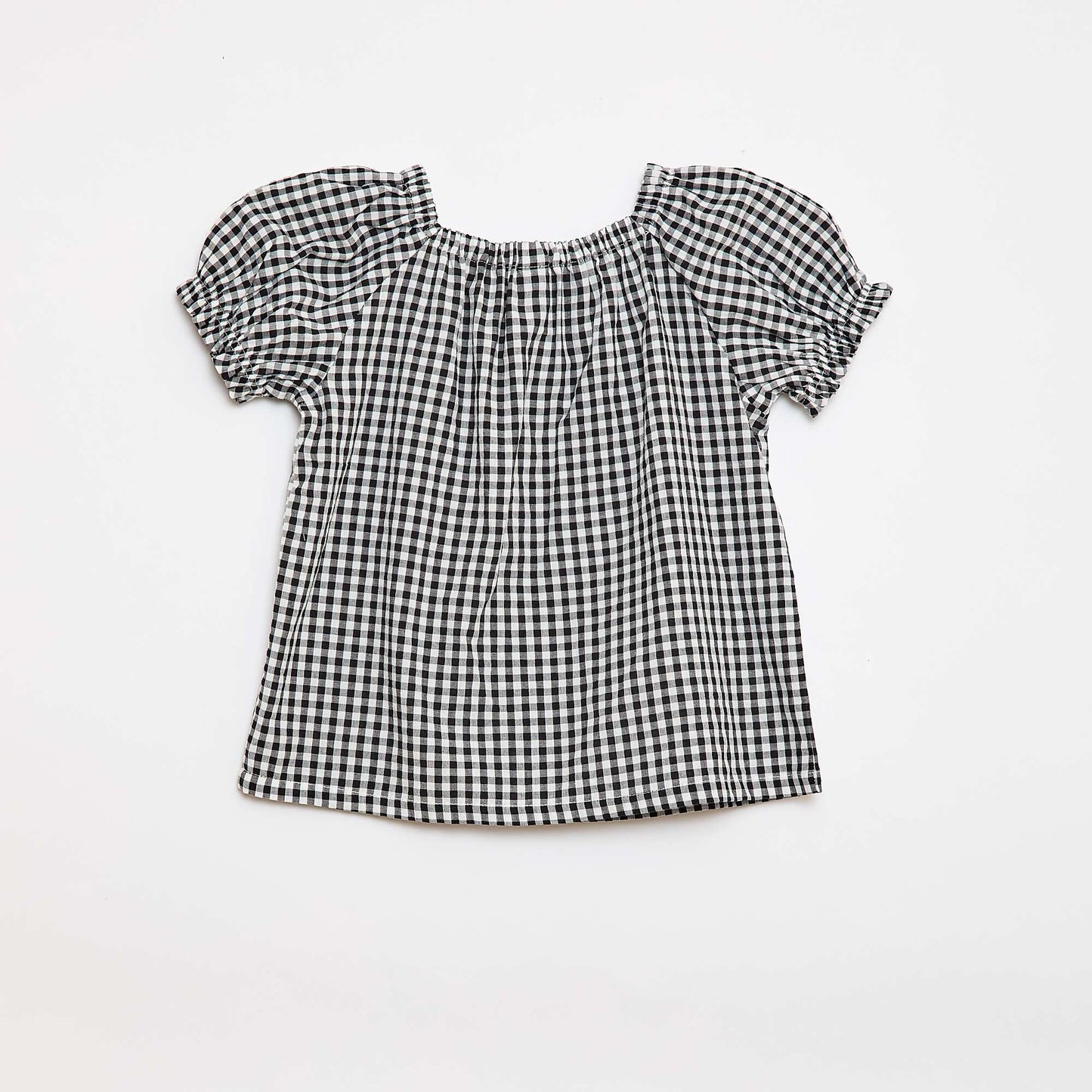 Blouse avec encolure et bas de manches élastiqués - Collection facile à enfiler BLANC