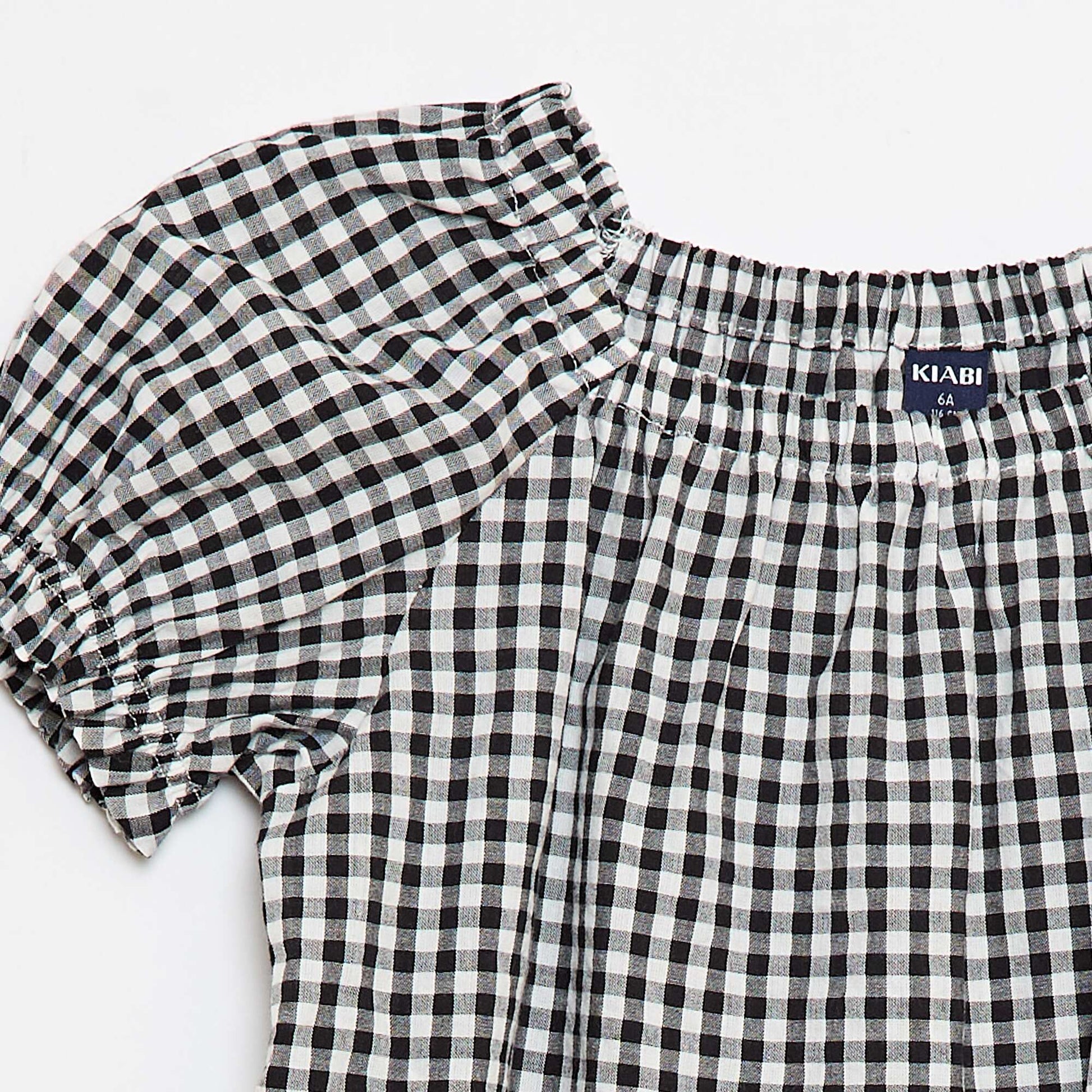 Blouse avec encolure et bas de manches élastiqués - Collection facile à enfiler BLANC