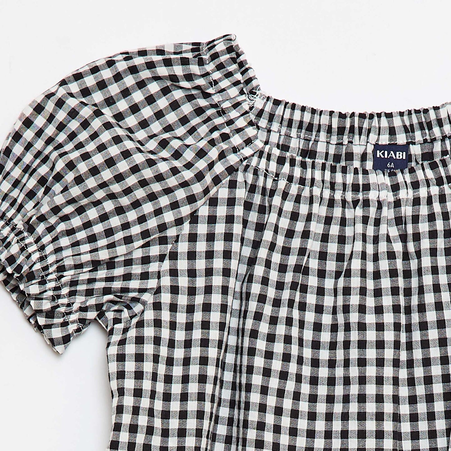 Blouse avec encolure et bas de manches élastiqués - Collection facile à enfiler BLANC