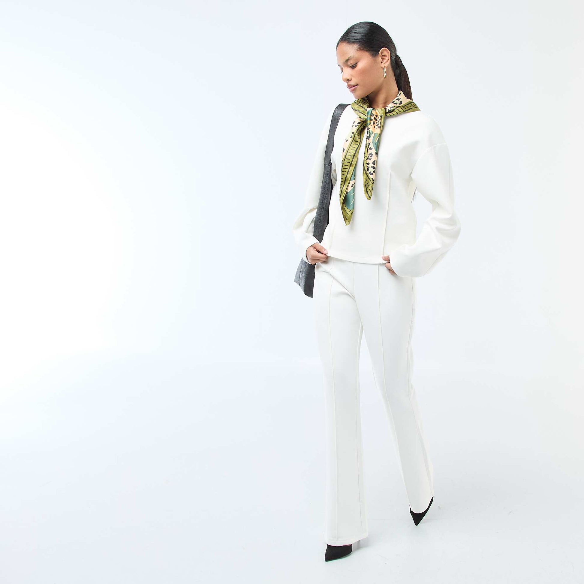 Pantalon large en molleton léger BLANC