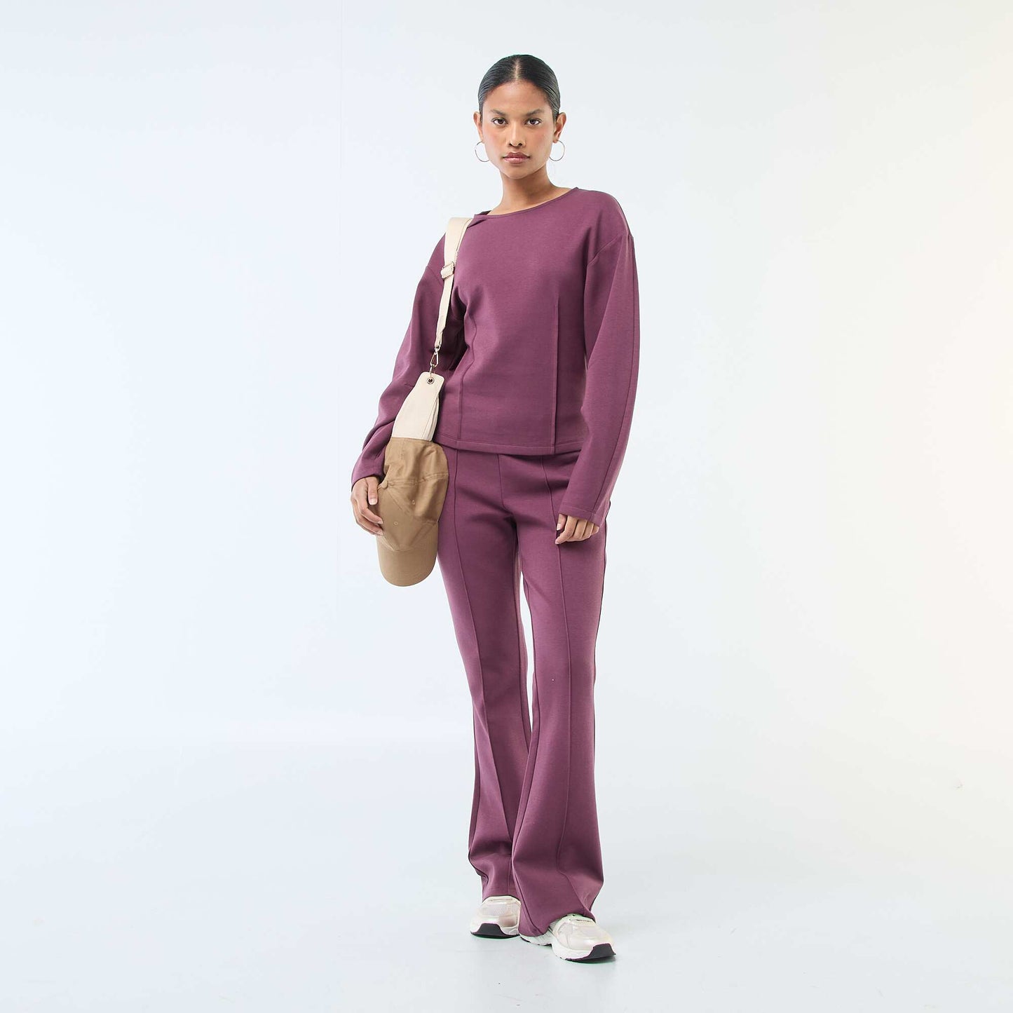 Pantalon large en molleton léger VIOLET