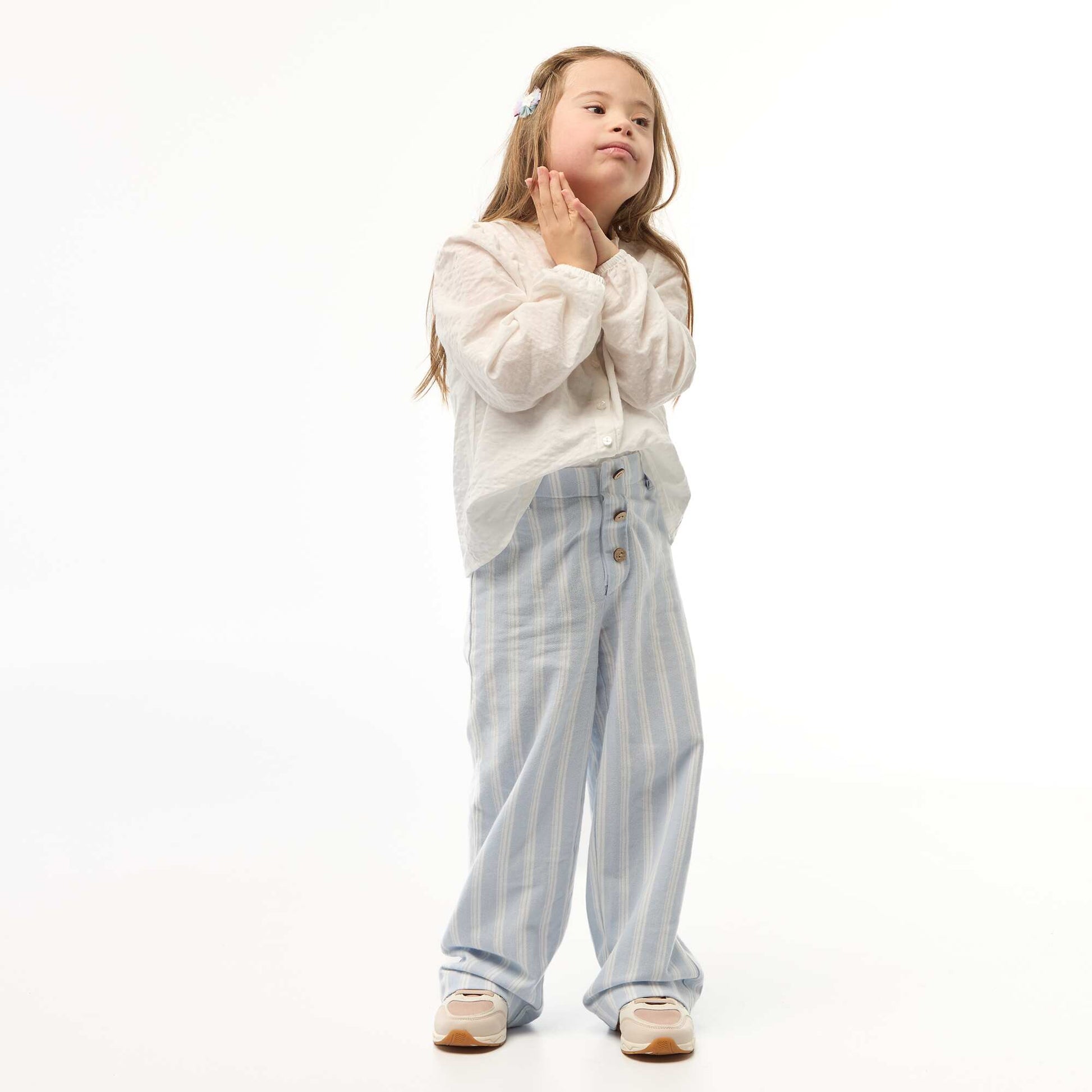 Pantalon large en maille piquée - collection facile à enfiler BLEU