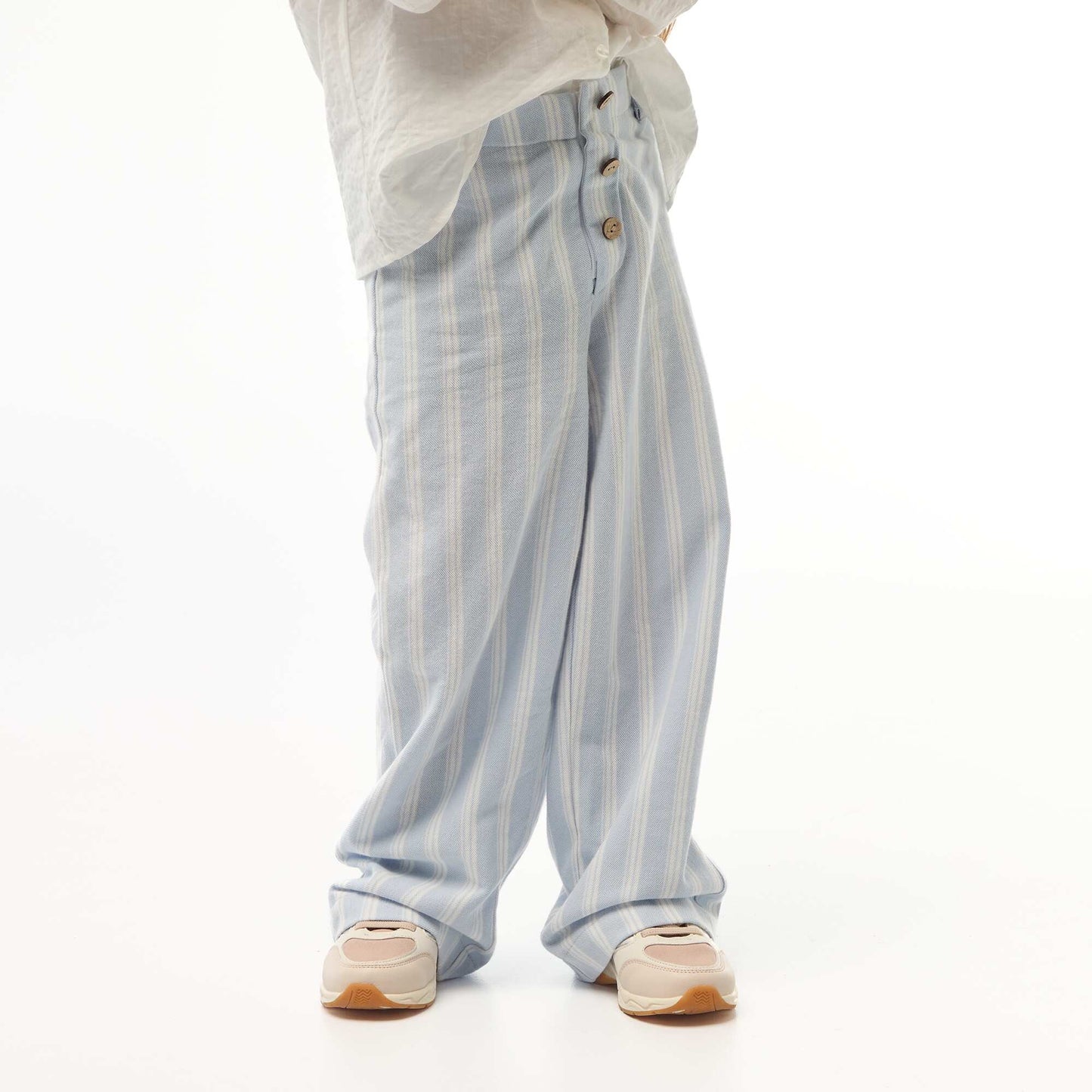 Pantalon large en maille piquée - collection facile à enfiler BLEU