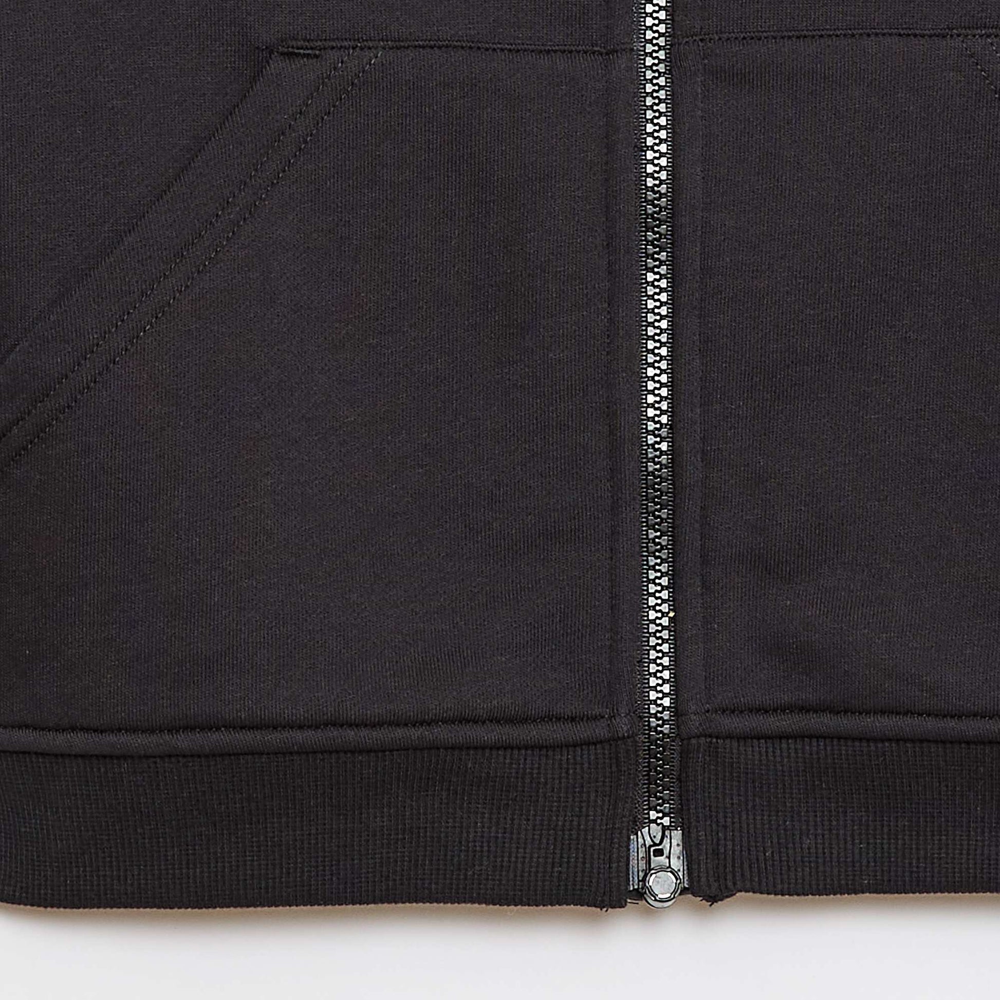 Sweat à capuche zippé - Collection facile à enfiler NOIR