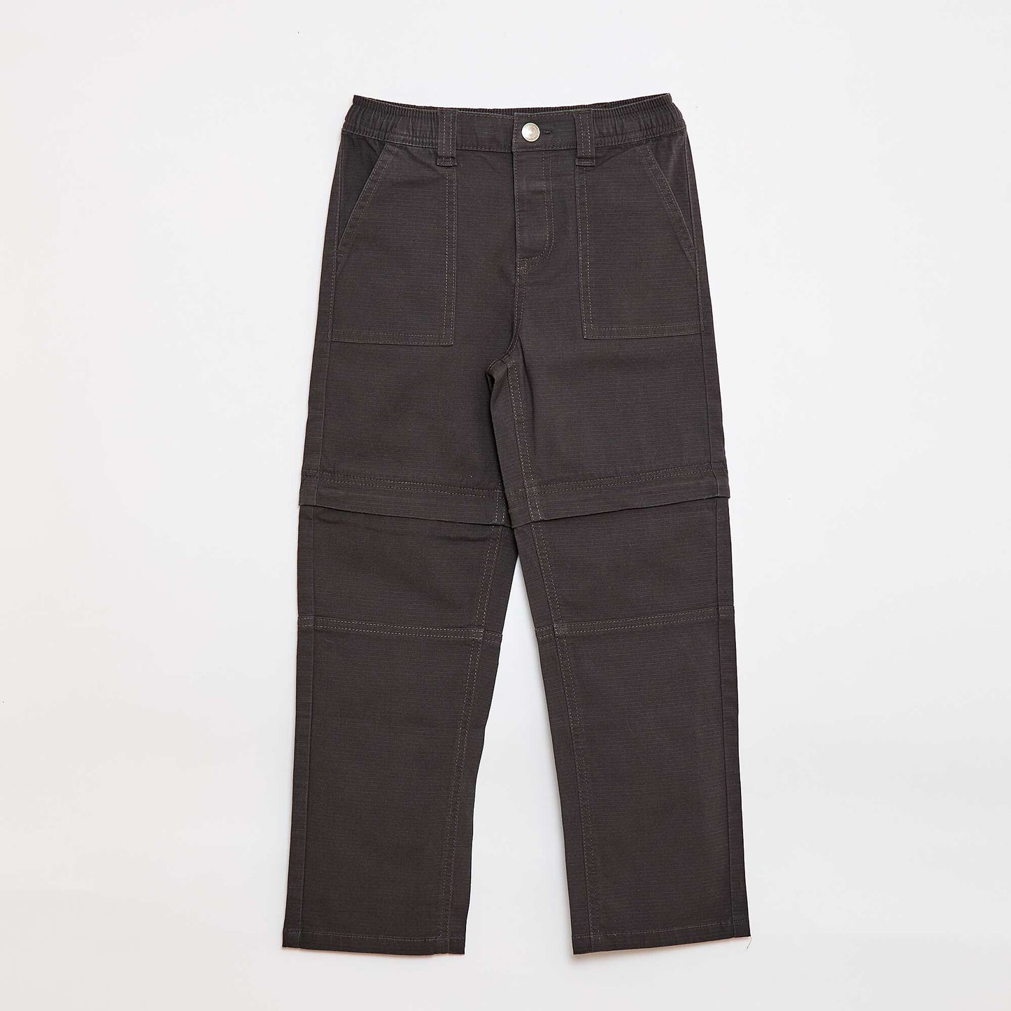 Pantalon straight en coton uni - Collection facile à enfiler NOIR