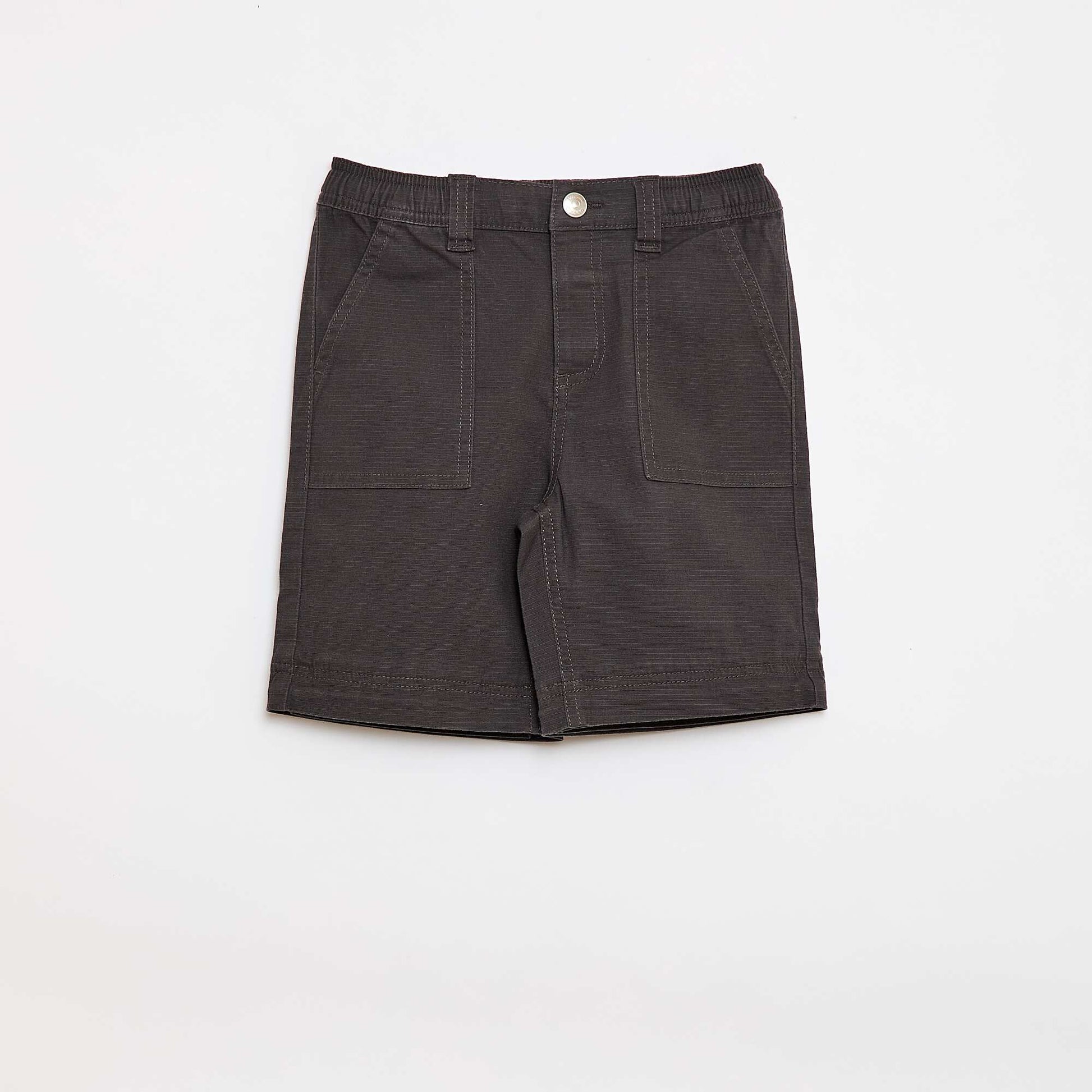 Pantalon straight en coton uni - Collection facile à enfiler NOIR