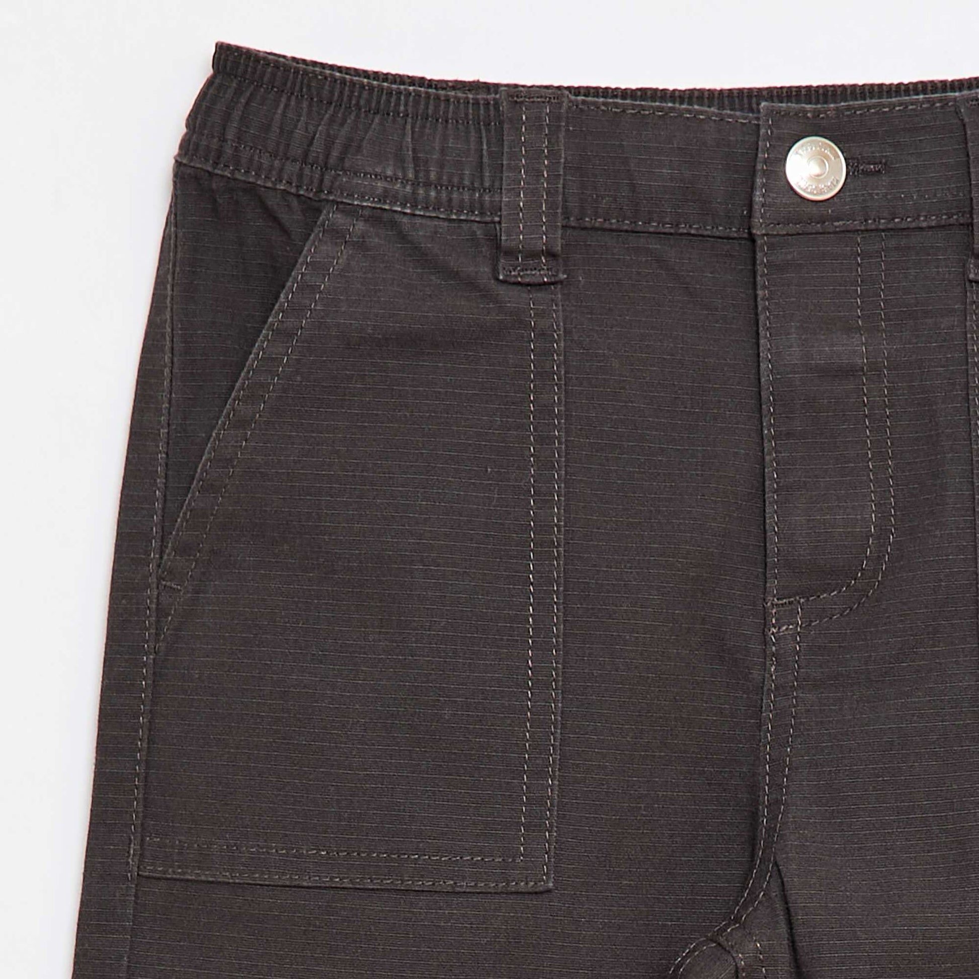 Pantalon straight en coton uni - Collection facile à enfiler NOIR