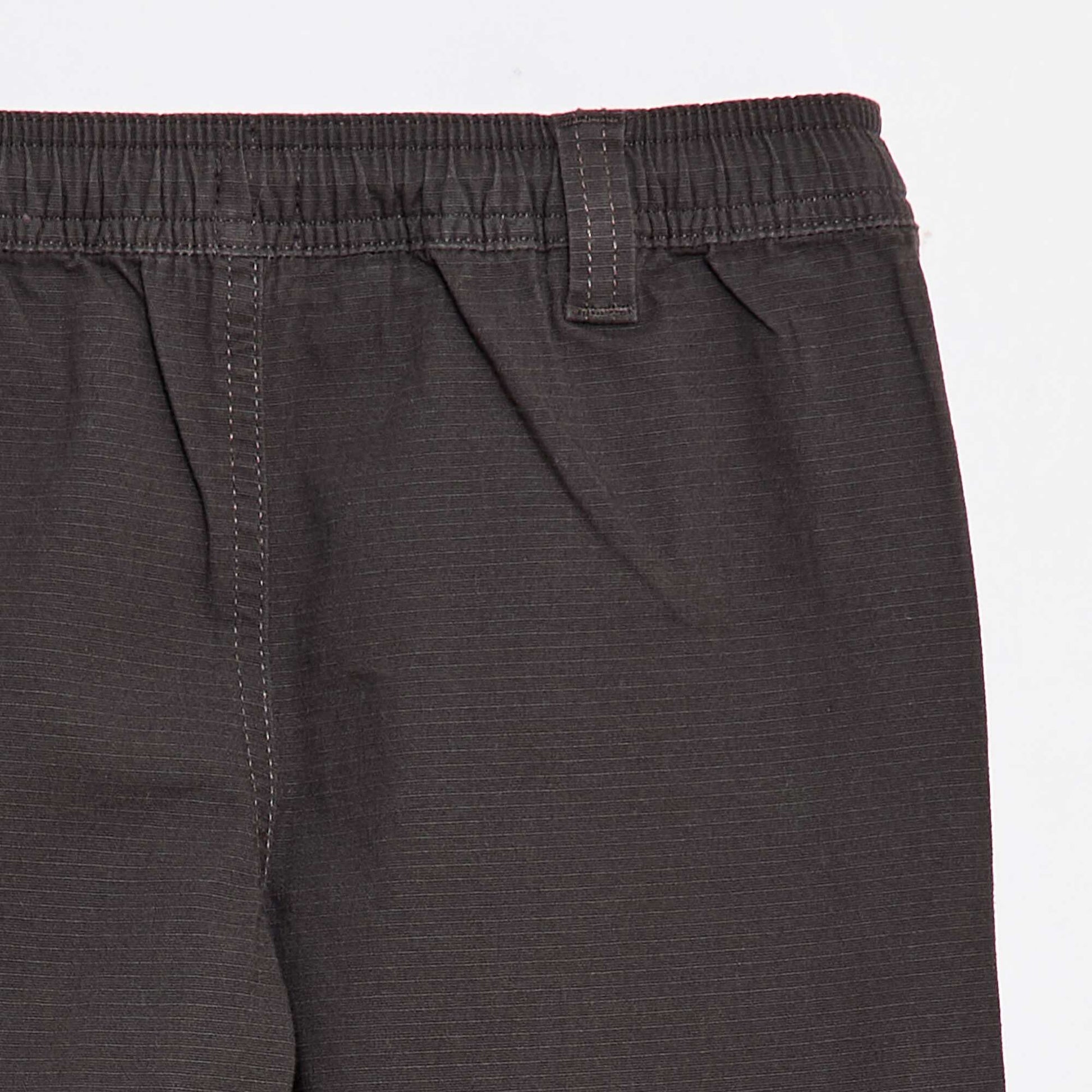 Pantalon straight en coton uni - Collection facile à enfiler NOIR