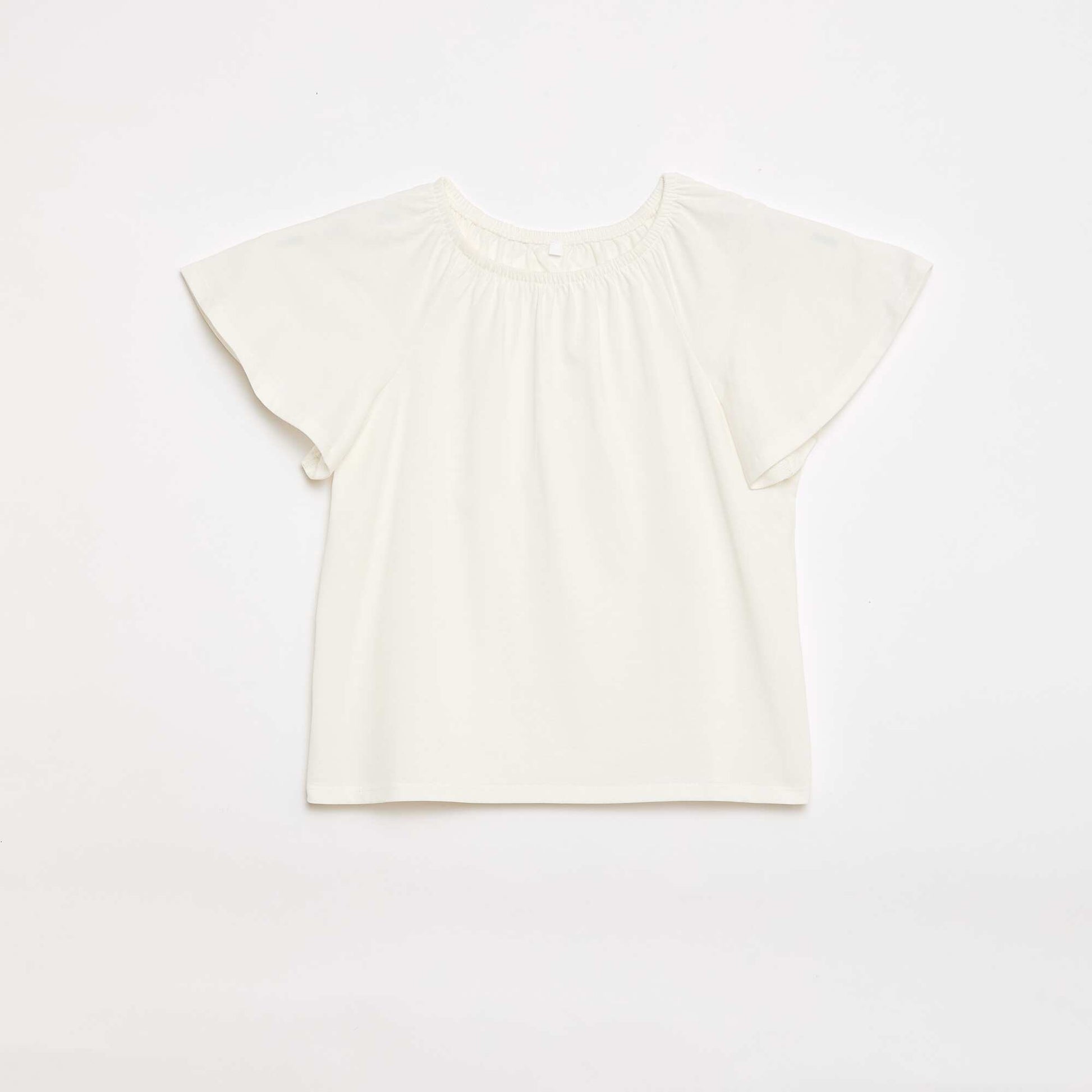 Blouse avec col élastiqué - Collection facile à enfiler ECRU