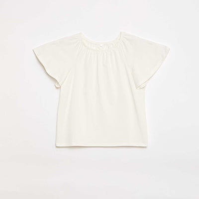 Blouse avec col élastiqué - Collection facile à enfiler ECRU