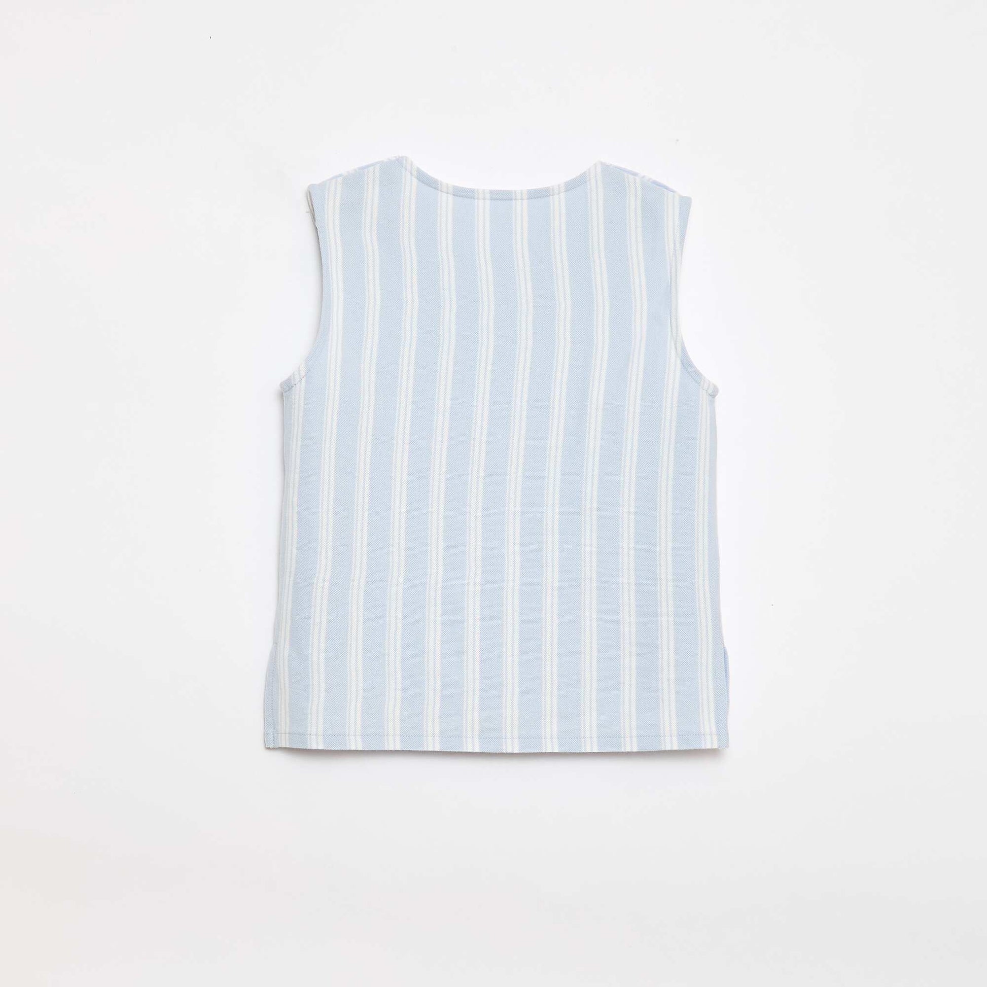 T-shirt sans manche avec noeuds fantaisies - collection facile à enfiler BLEU