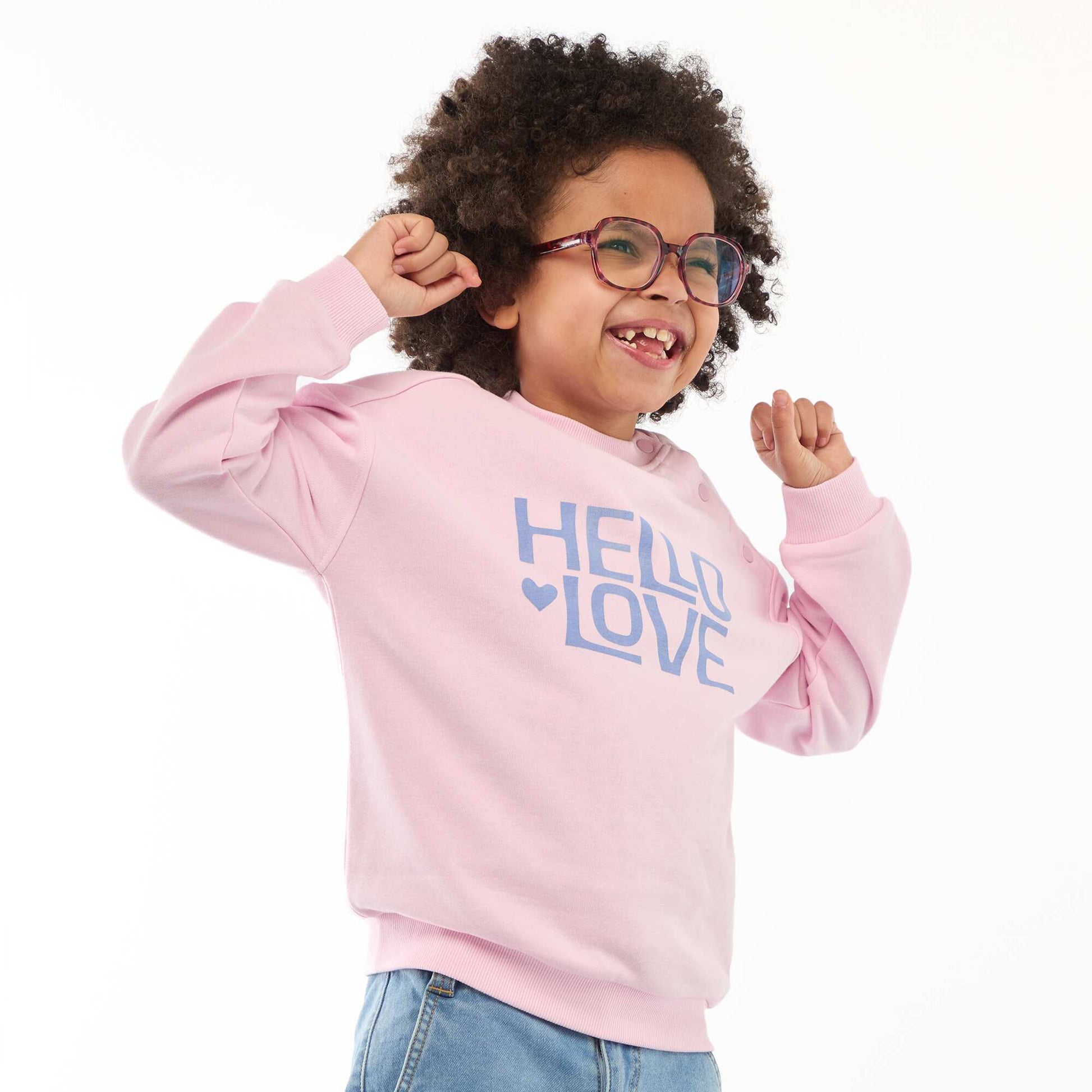 Sweat imprimé en molleton léger - Collection facile à enfiler ROSE