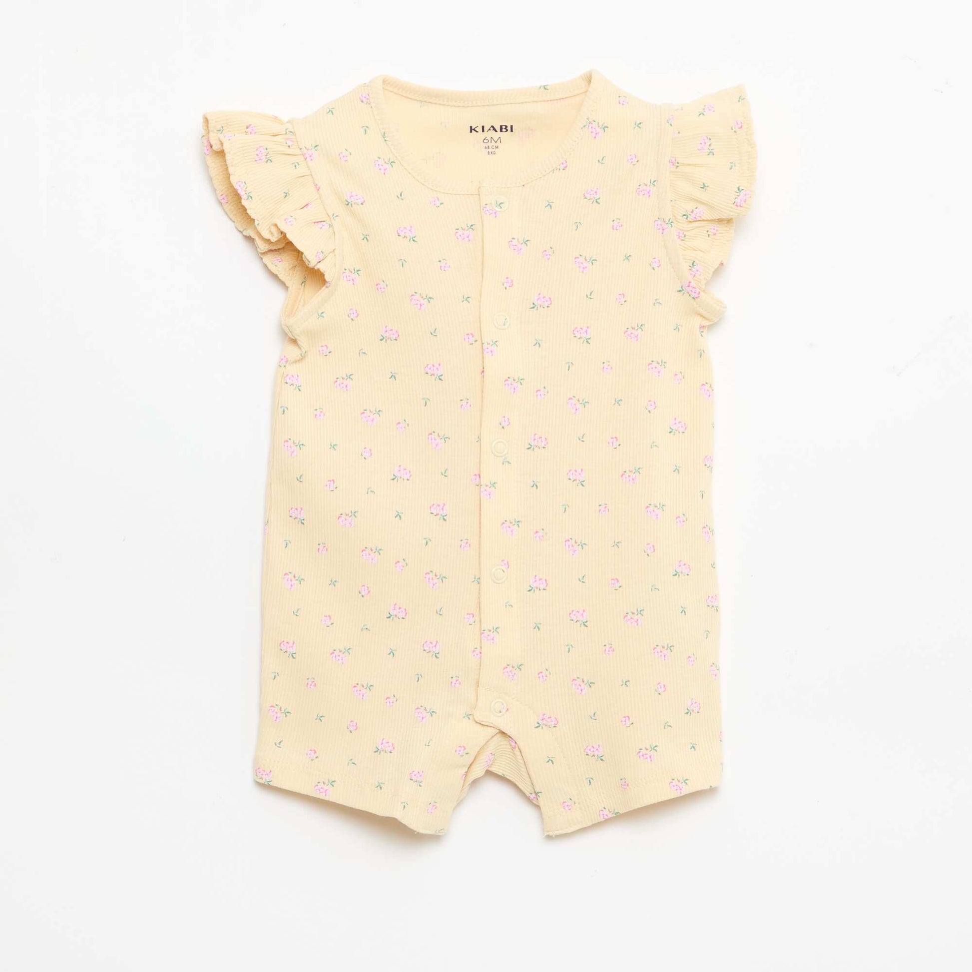 Dors bien léger court volanté en coton BEIGE