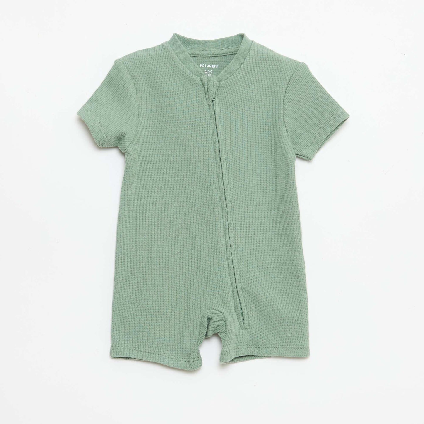 Dors bien style nid d'abeille uni zippé VERT