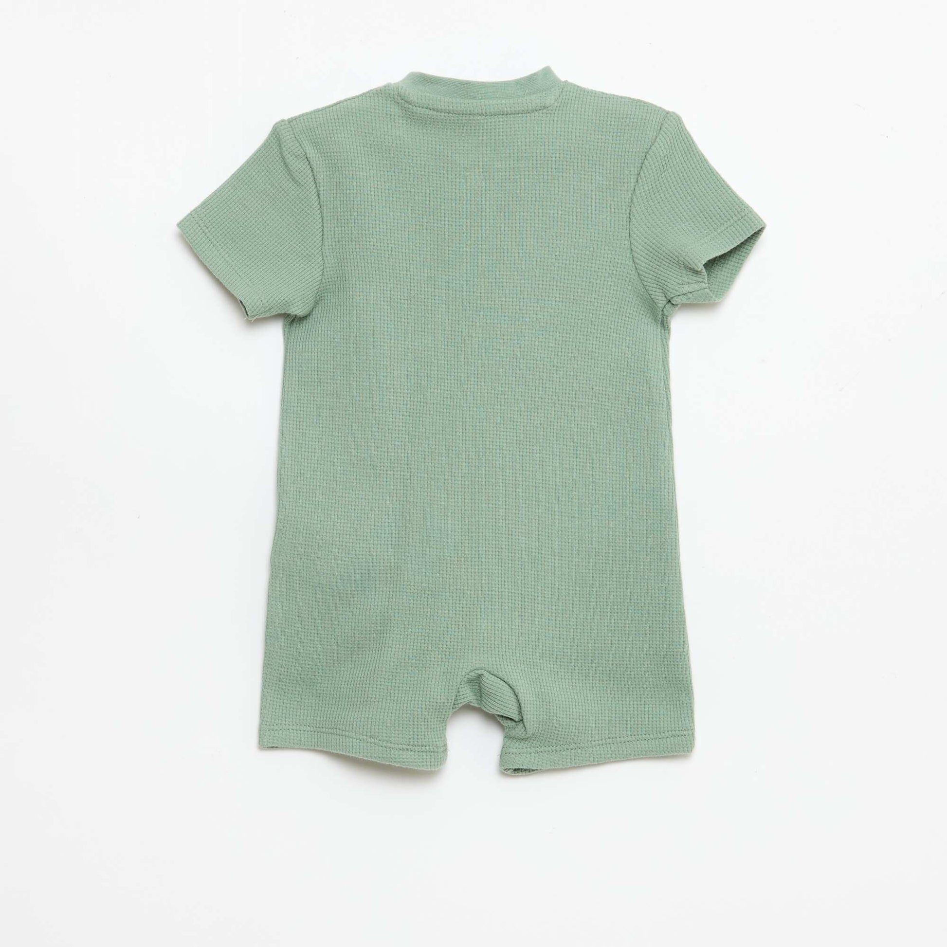 Dors bien style nid d'abeille uni zippé VERT