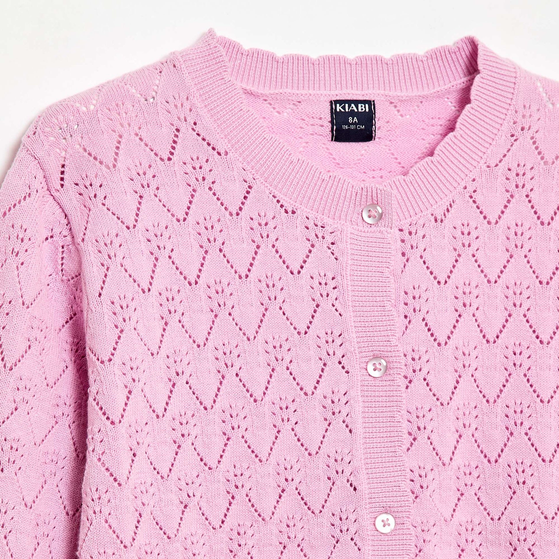 Gilet fantaisie en maille ajourée ROSE