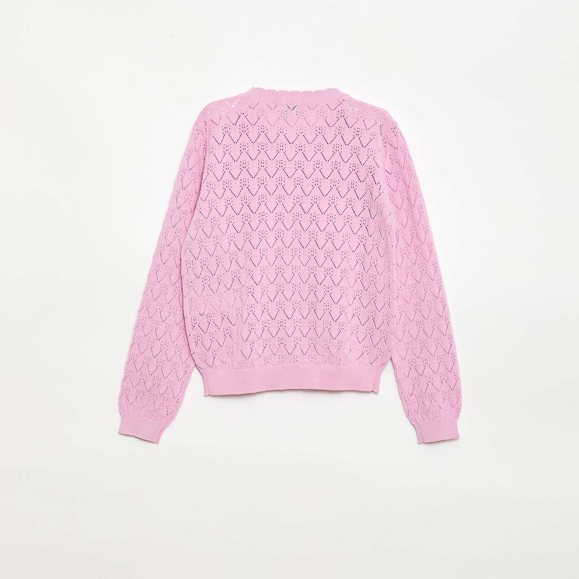 Gilet fantaisie en maille ajourée ROSE