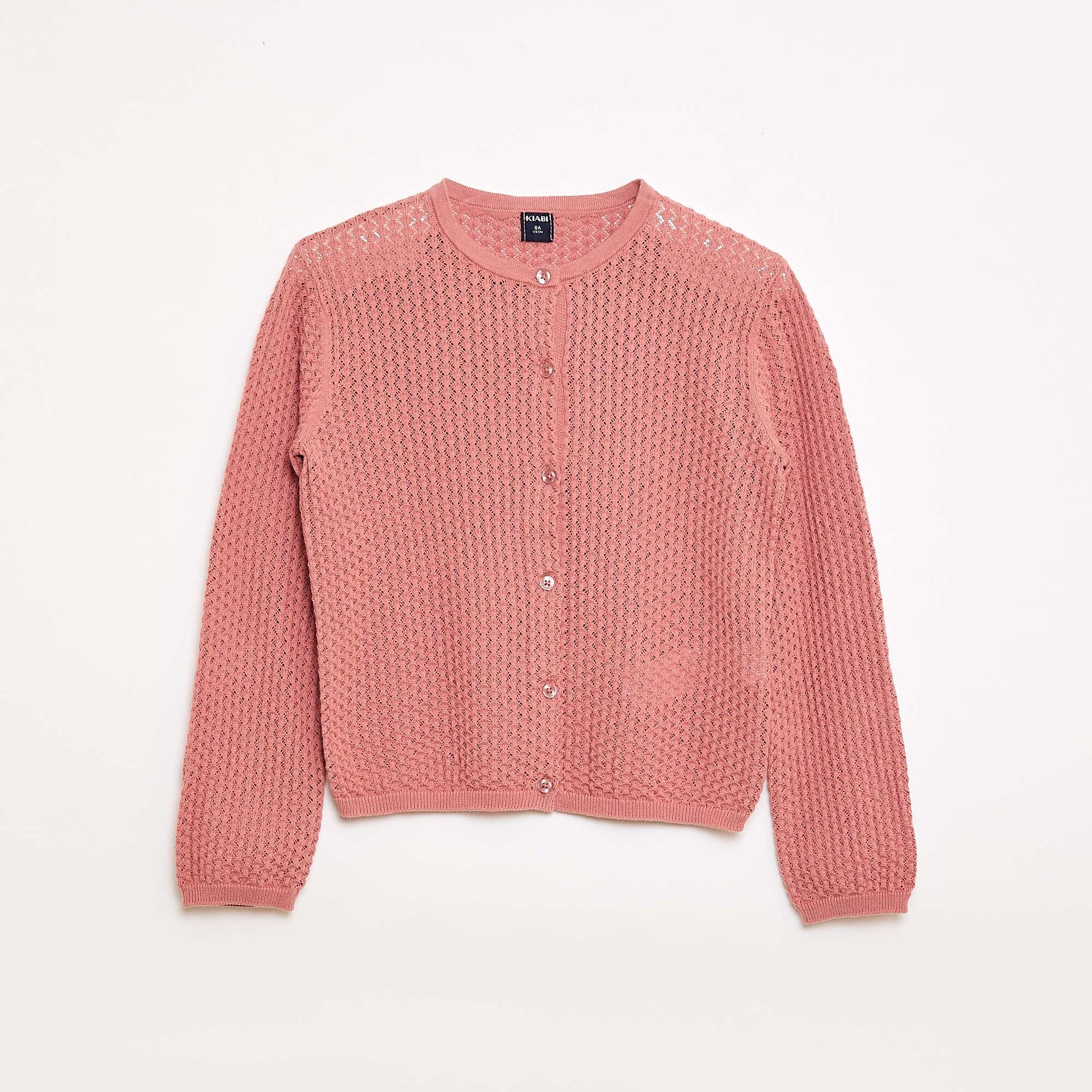 Pull en maille ajourée à col rond ROSE