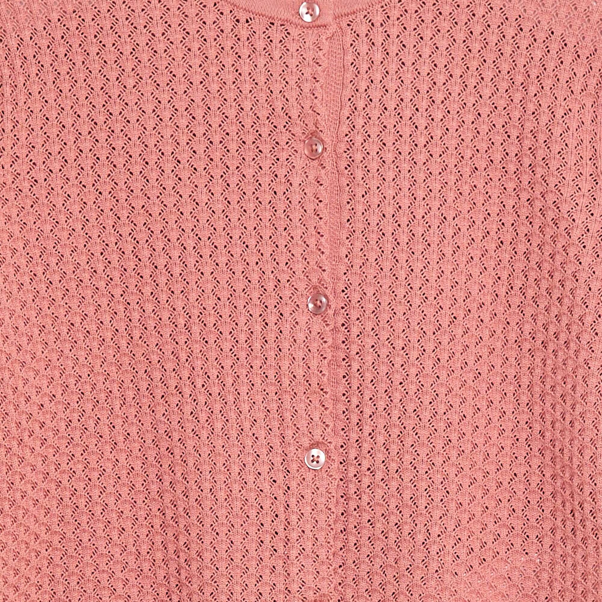 Pull en maille ajourée à col rond ROSE
