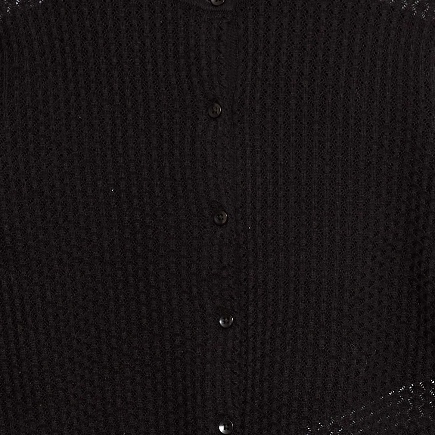 Pull en maille ajourée à col rond NOIR