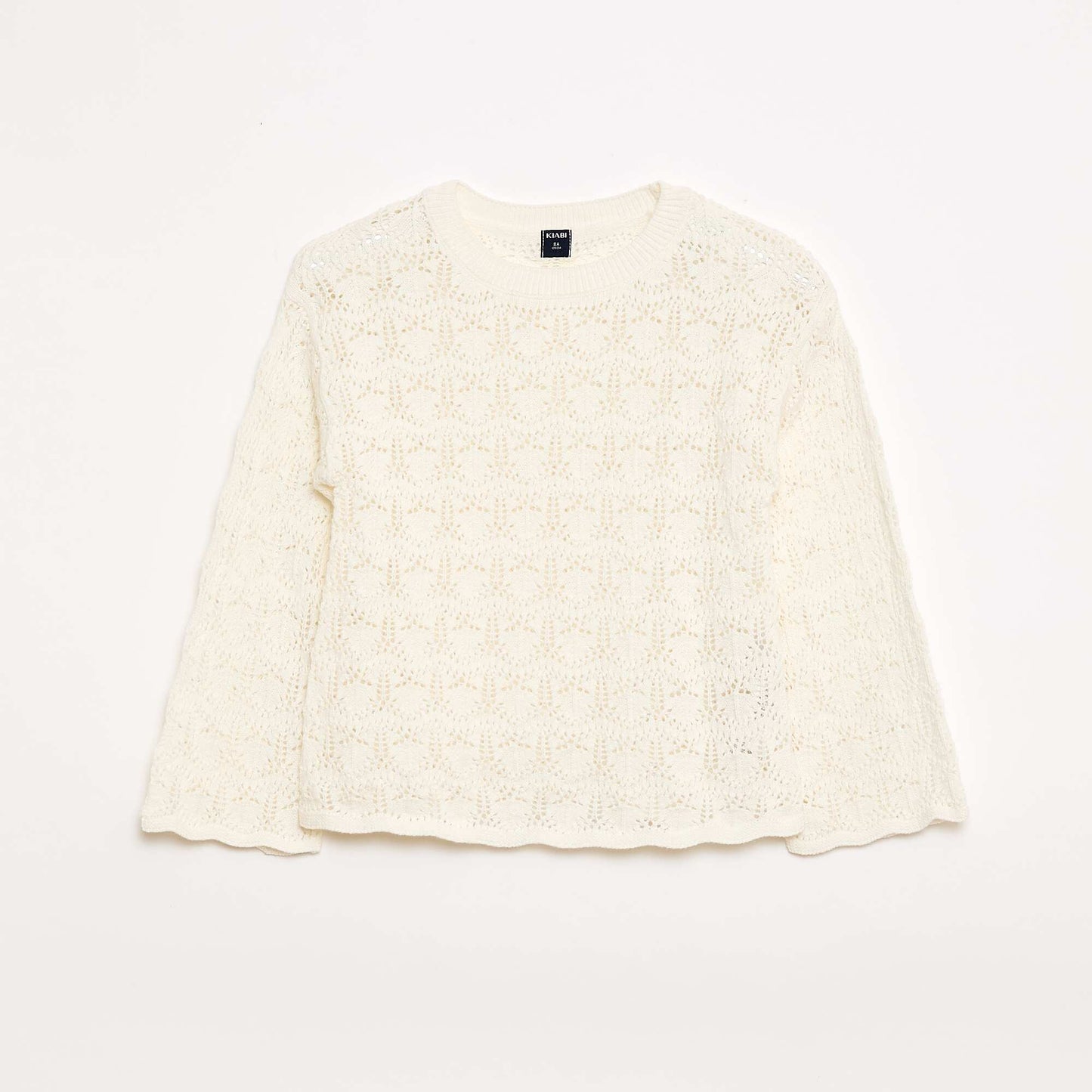 Pull en maille ajourée BLANC