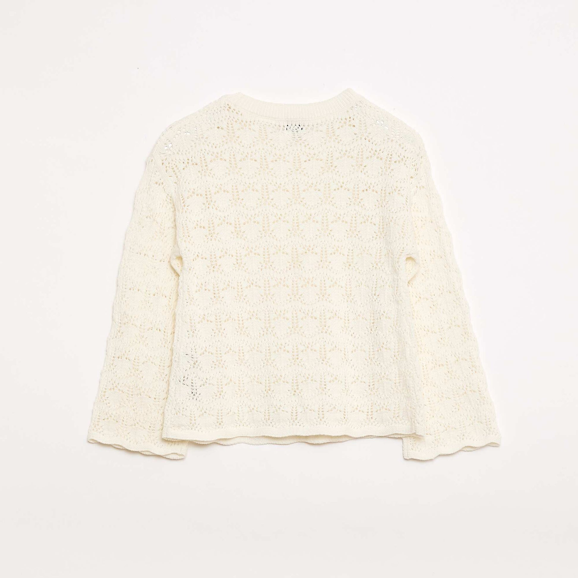 Pull en maille ajourée BLANC