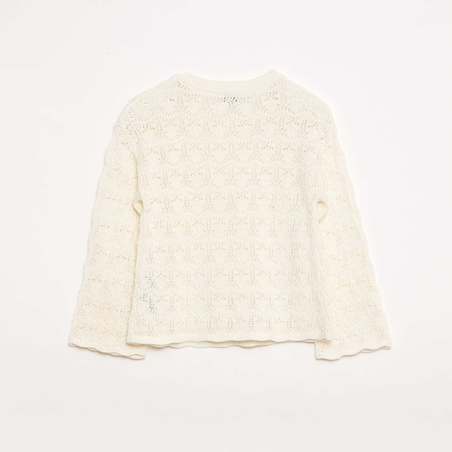 Pull en maille ajourée BLANC
