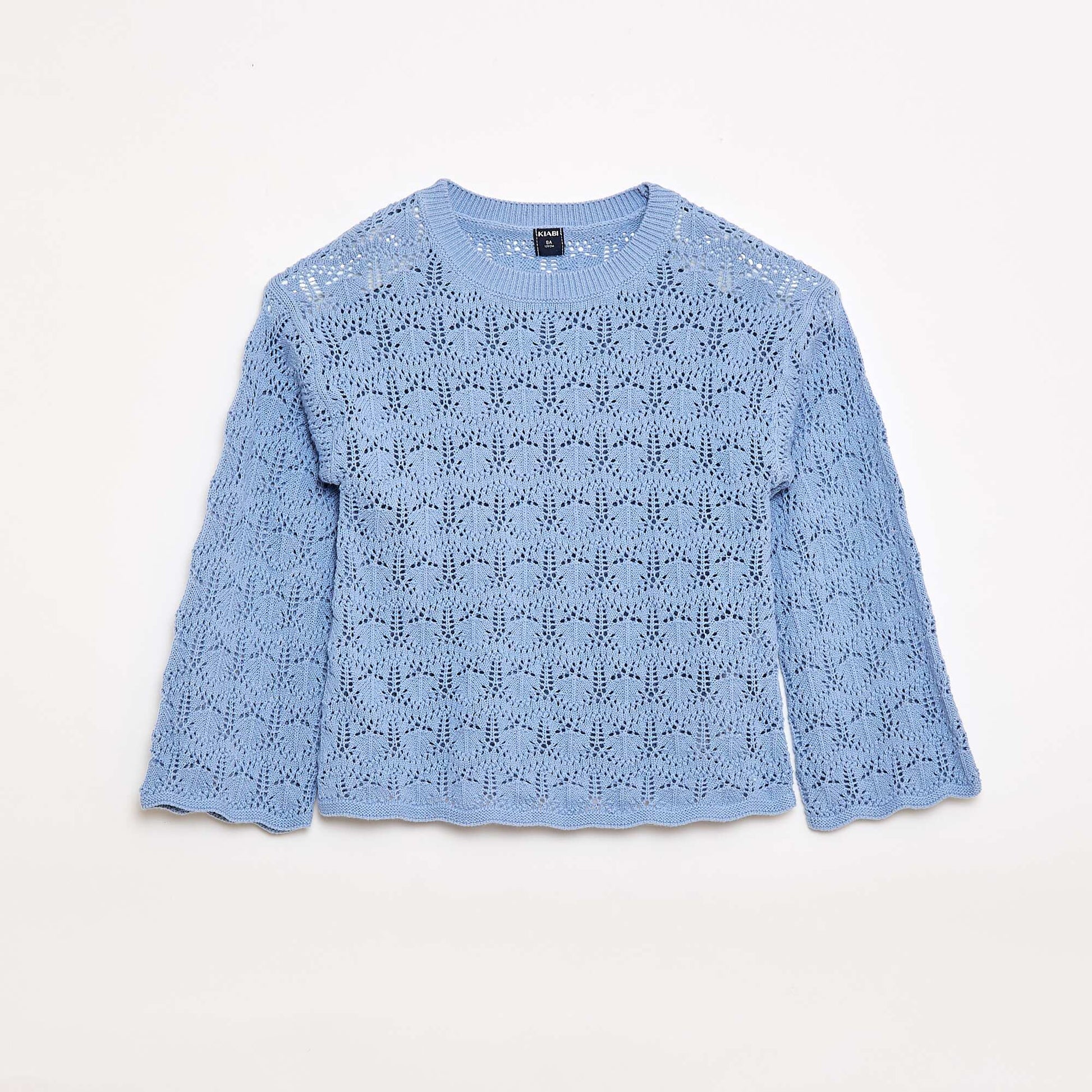 Pull en maille ajourée BLEU