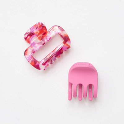 Lot de 2 pinces crabe fantaisie ROSE