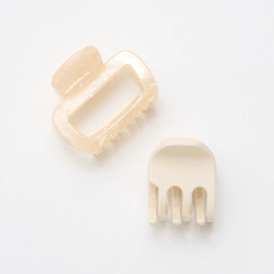 Lot de 2 pinces crabe fantaisie BEIGE