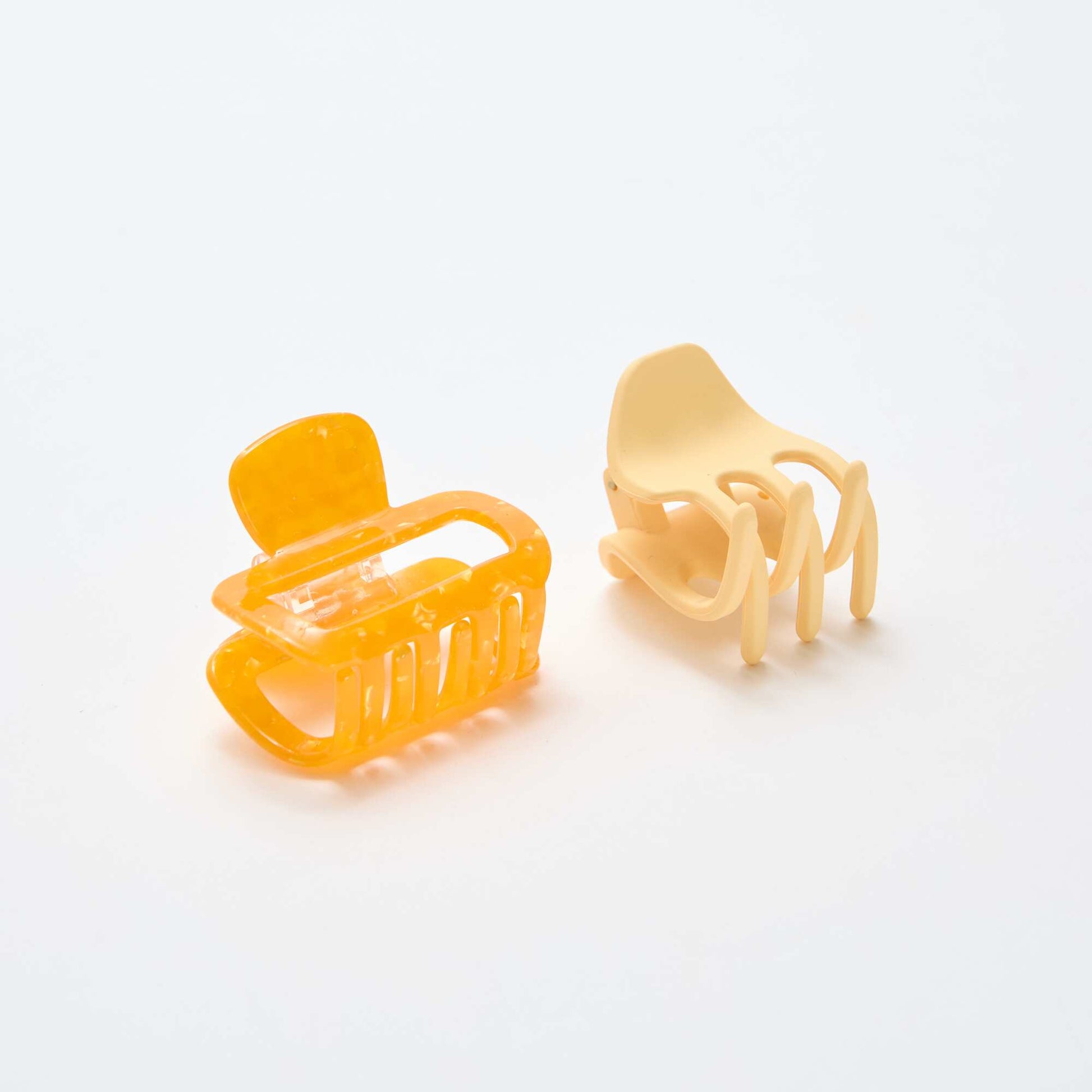 Lot de 2 pinces crabe fantaisie ORANGE
