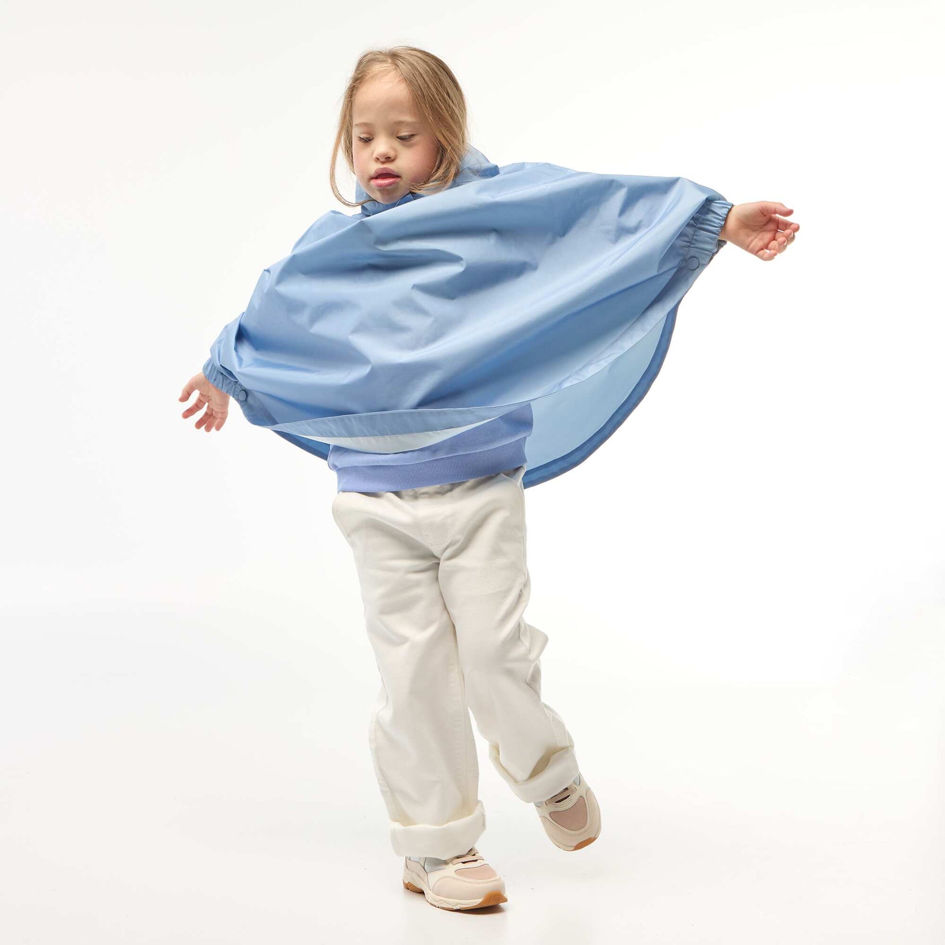 Poncho mixte à capuche - collection facile à enfiler BLEU
