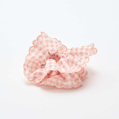 Gros chouchou carreaux vichy ROSE