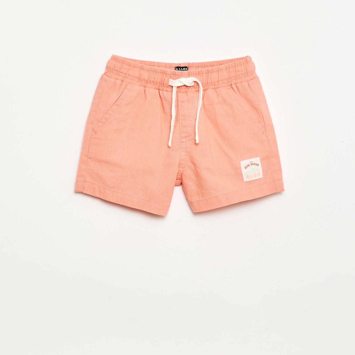 Short en coton et lin ORANGE