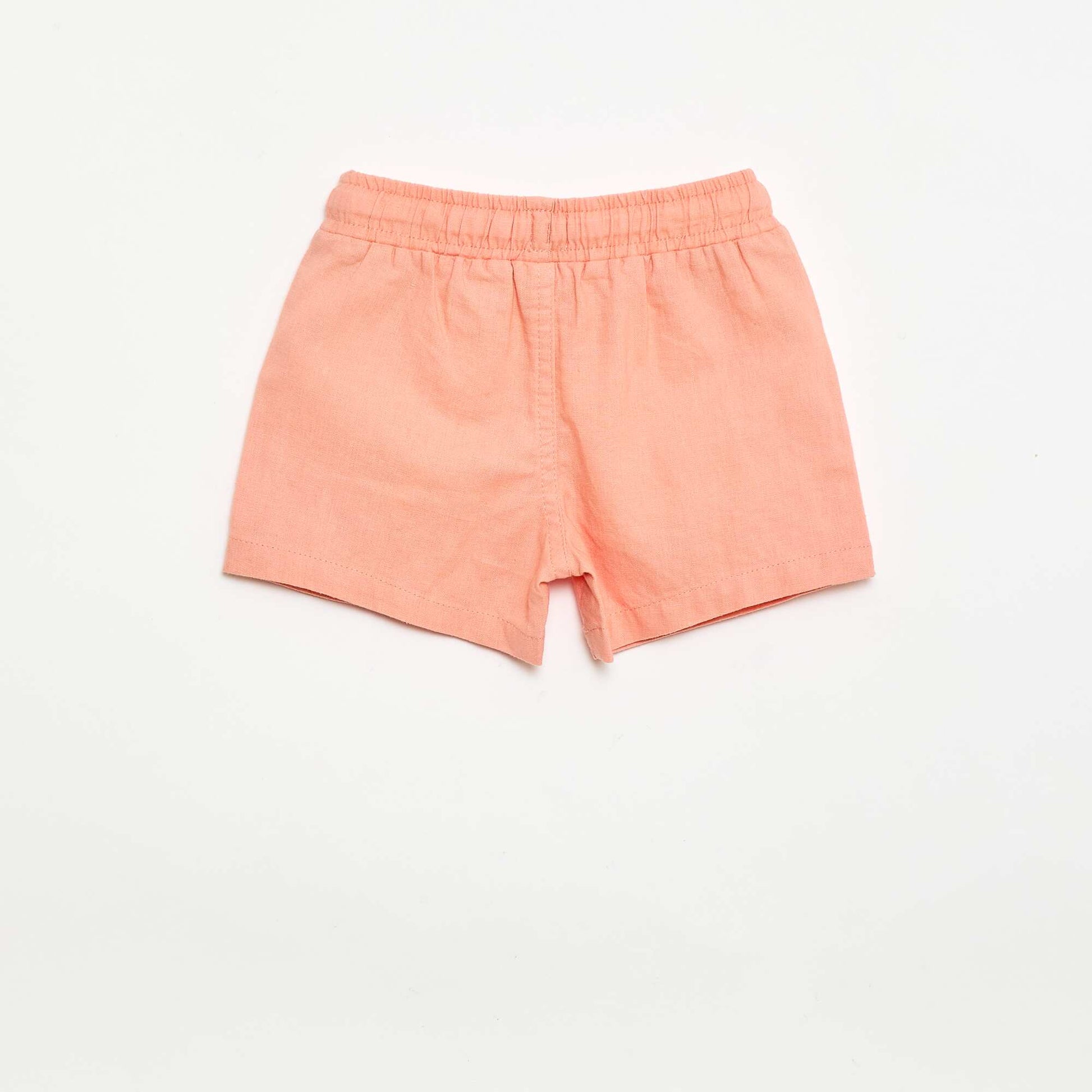 Short en coton et lin ORANGE
