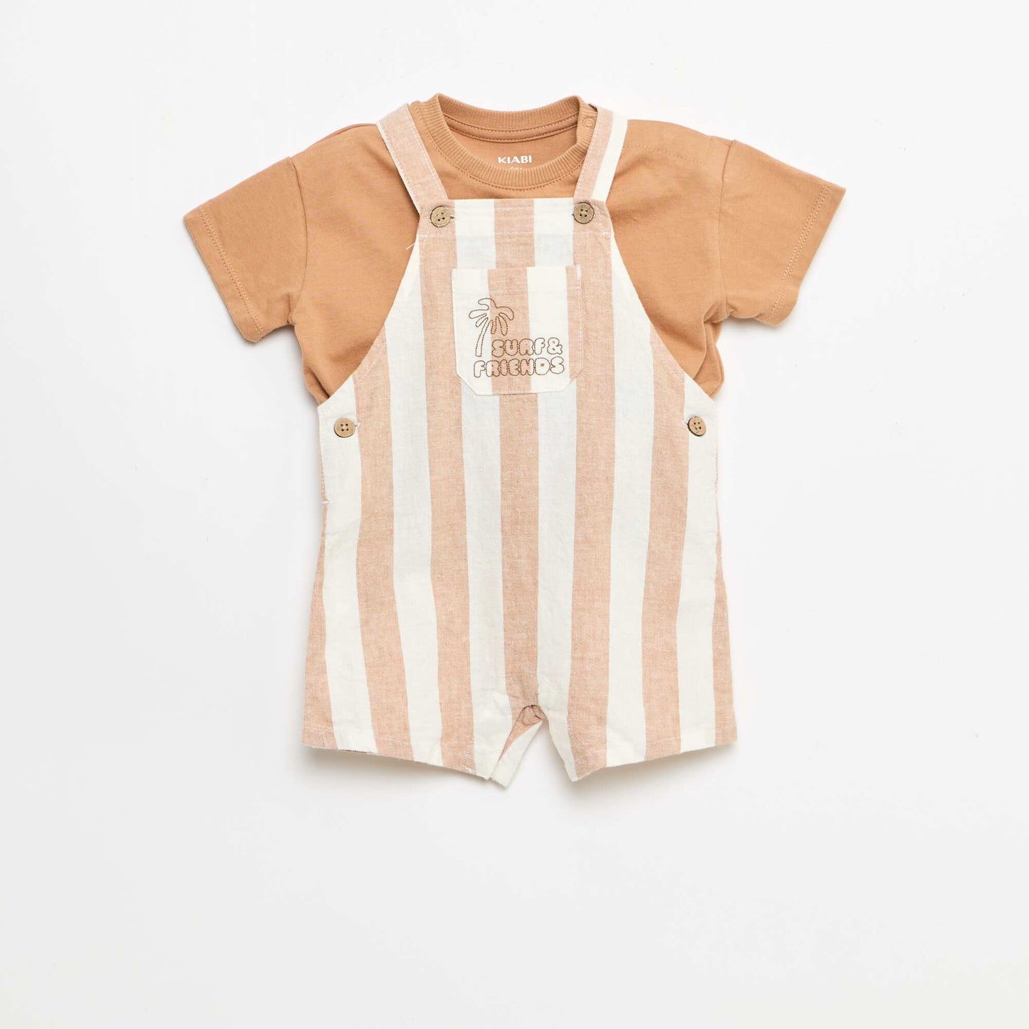 Ensemble 2 pièces T-shirt + salopette MARRON