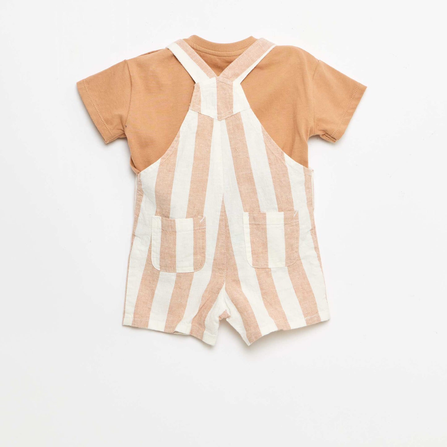 Ensemble 2 pièces T-shirt + salopette MARRON