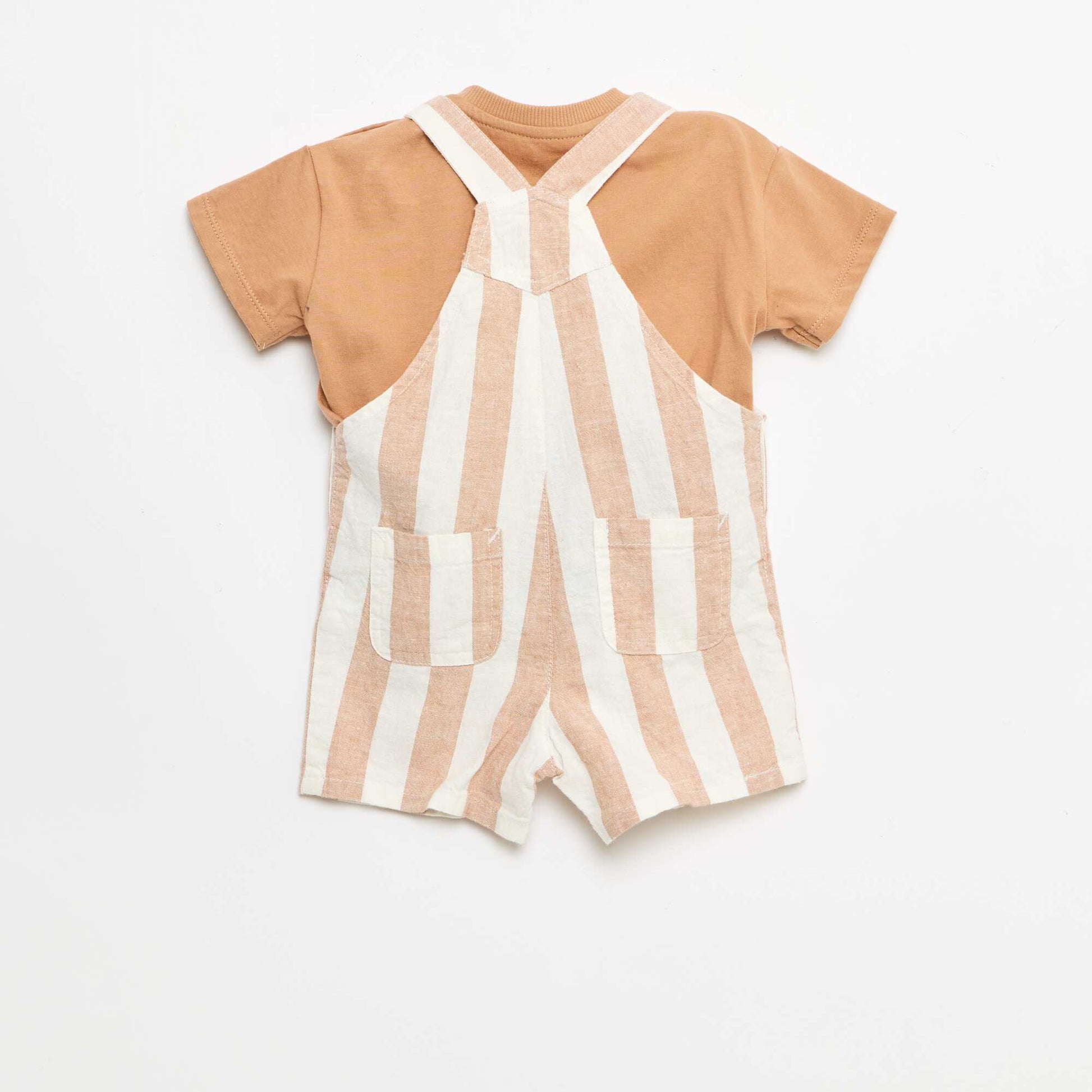 Ensemble 2 pièces T-shirt + salopette MARRON